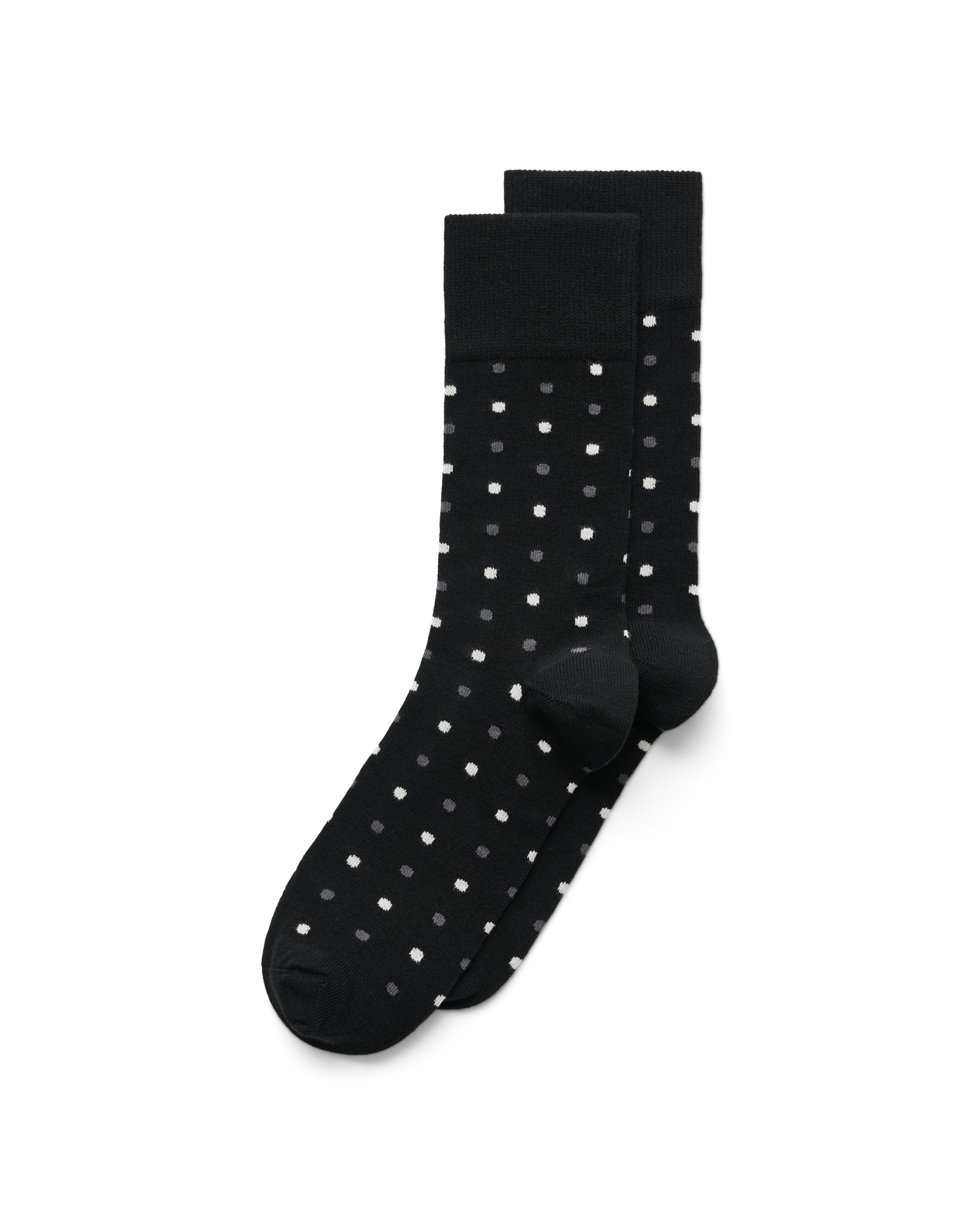 Men's ECCO® Dotted Mid-Cut Socks - Black - Main