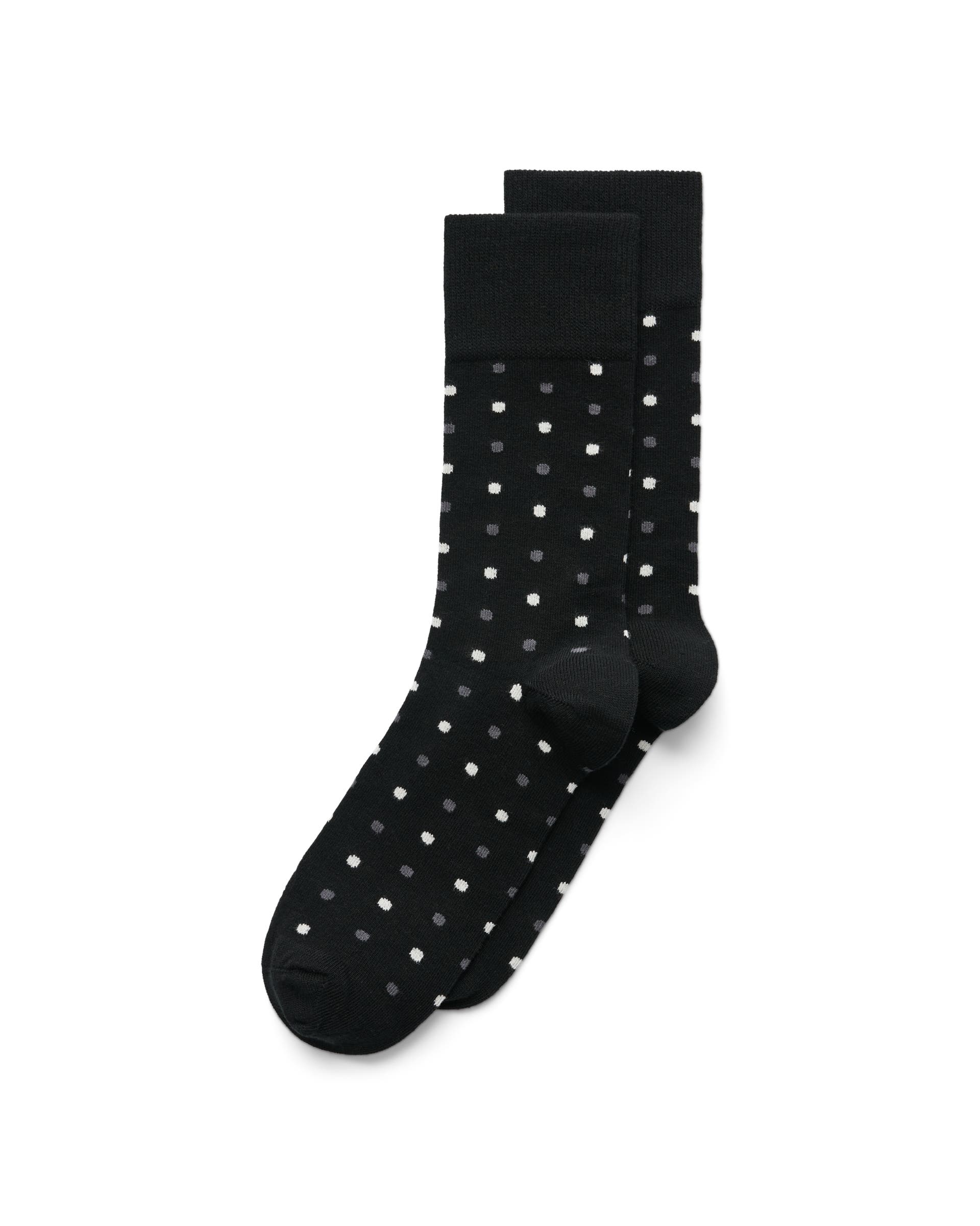 Men's ECCO® Dotted Mid-Cut Socks - Black - Main
