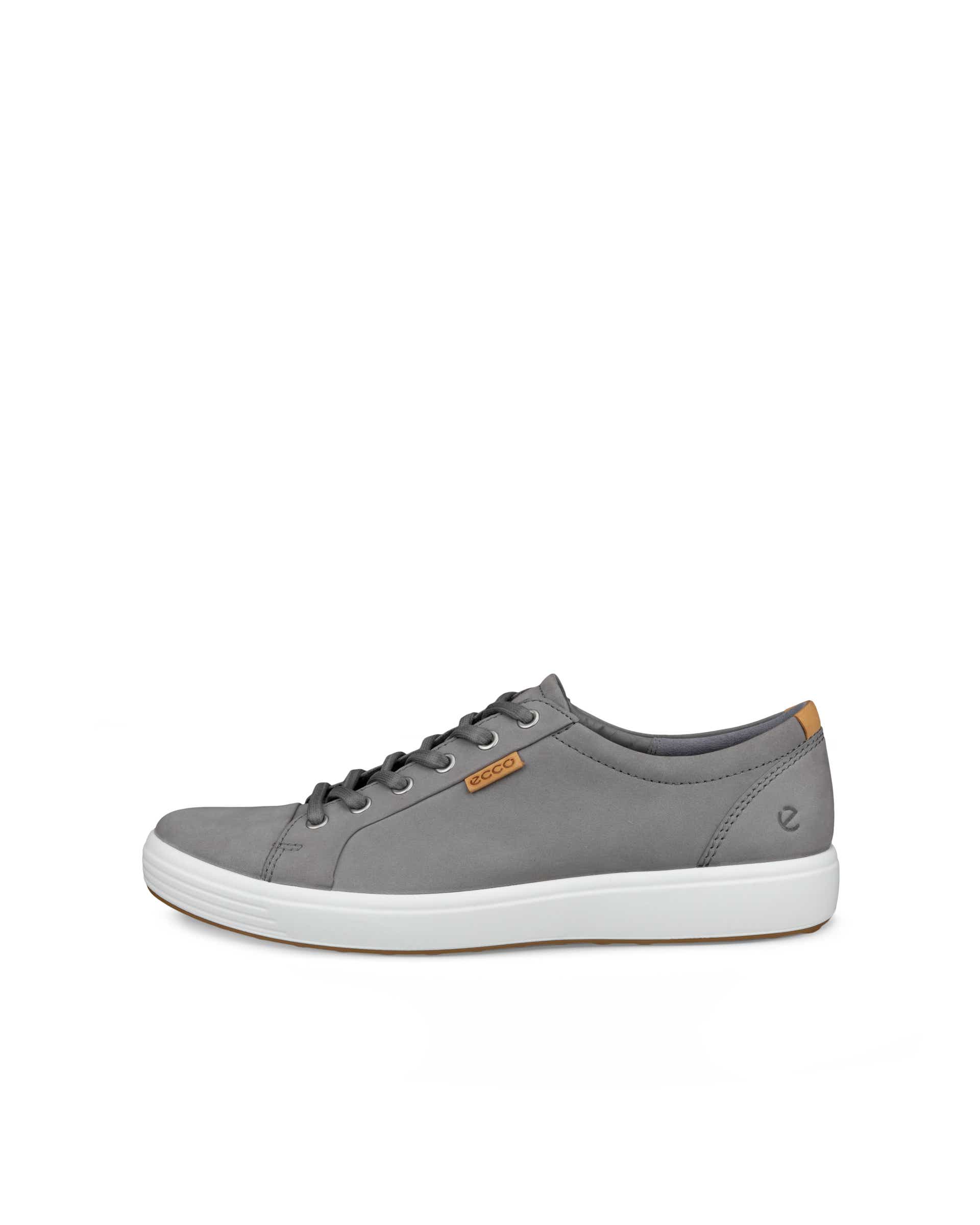 ECCO® Soft 7 Heren nubuck sneaker - Grijs - Outside