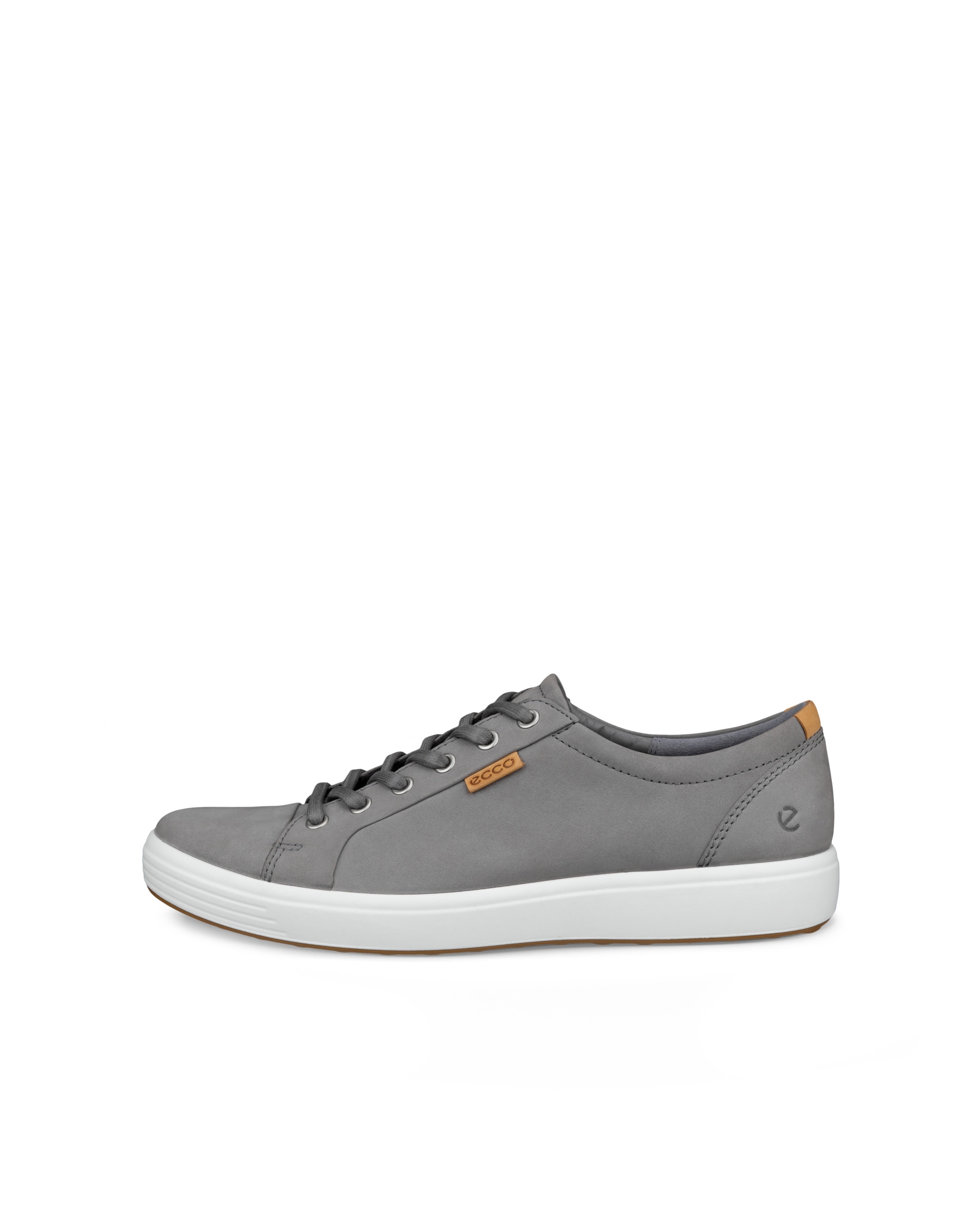 ECCO® Soft 7 Heren nubuck sneaker - Grijs - Outside