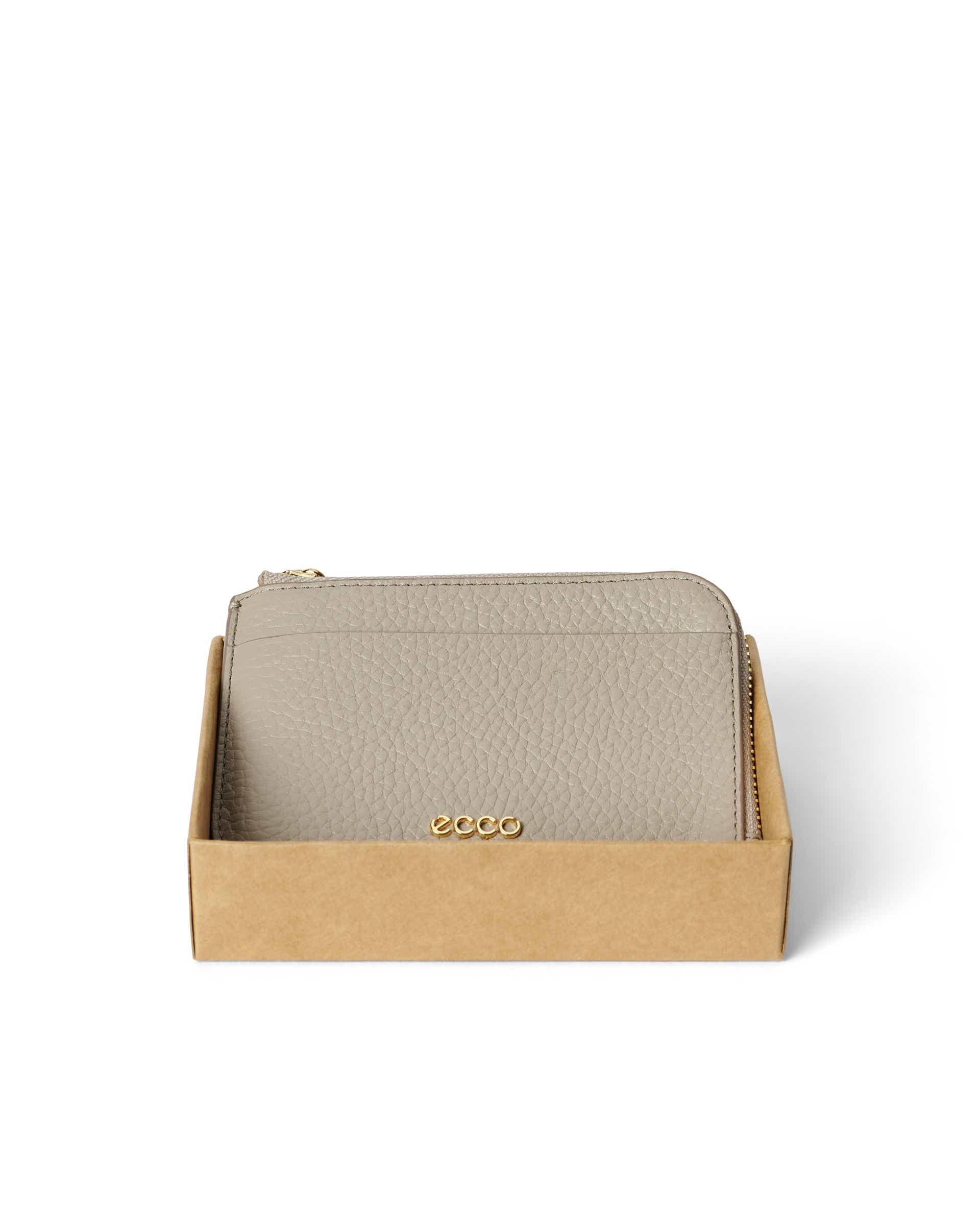 ECCO Card Case Zipped Pebbled レザーカードケース | ベージュ ECCO Card Case Zipped Pebbled レザーカードケース | ベージュ