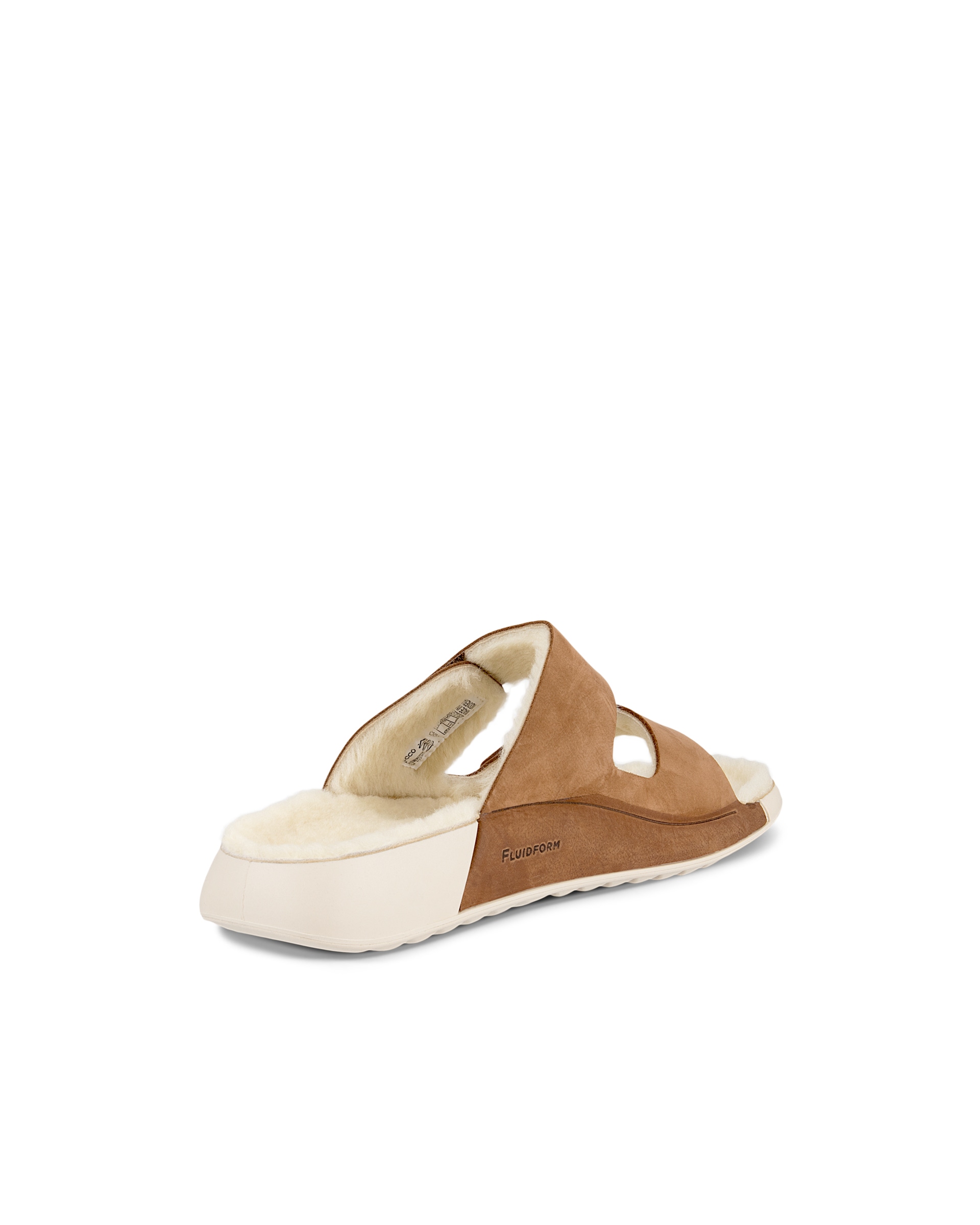 ECCO Cozmo Sandal Fluffy ウィメンズ ヌバック2ストラップサンダル - ブラウン - Back