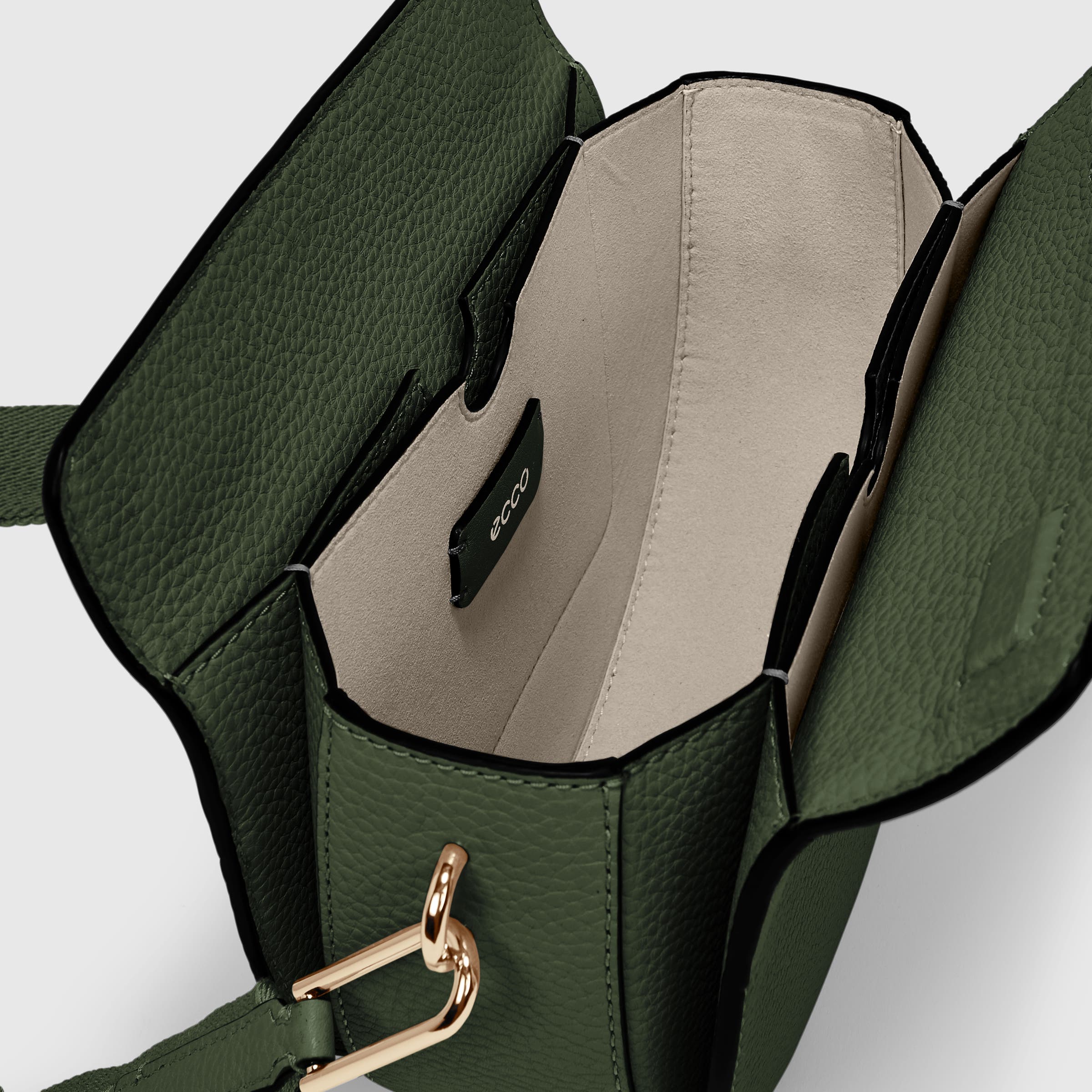 ECCO Textureblock Saddle Bag - Green - Inside
