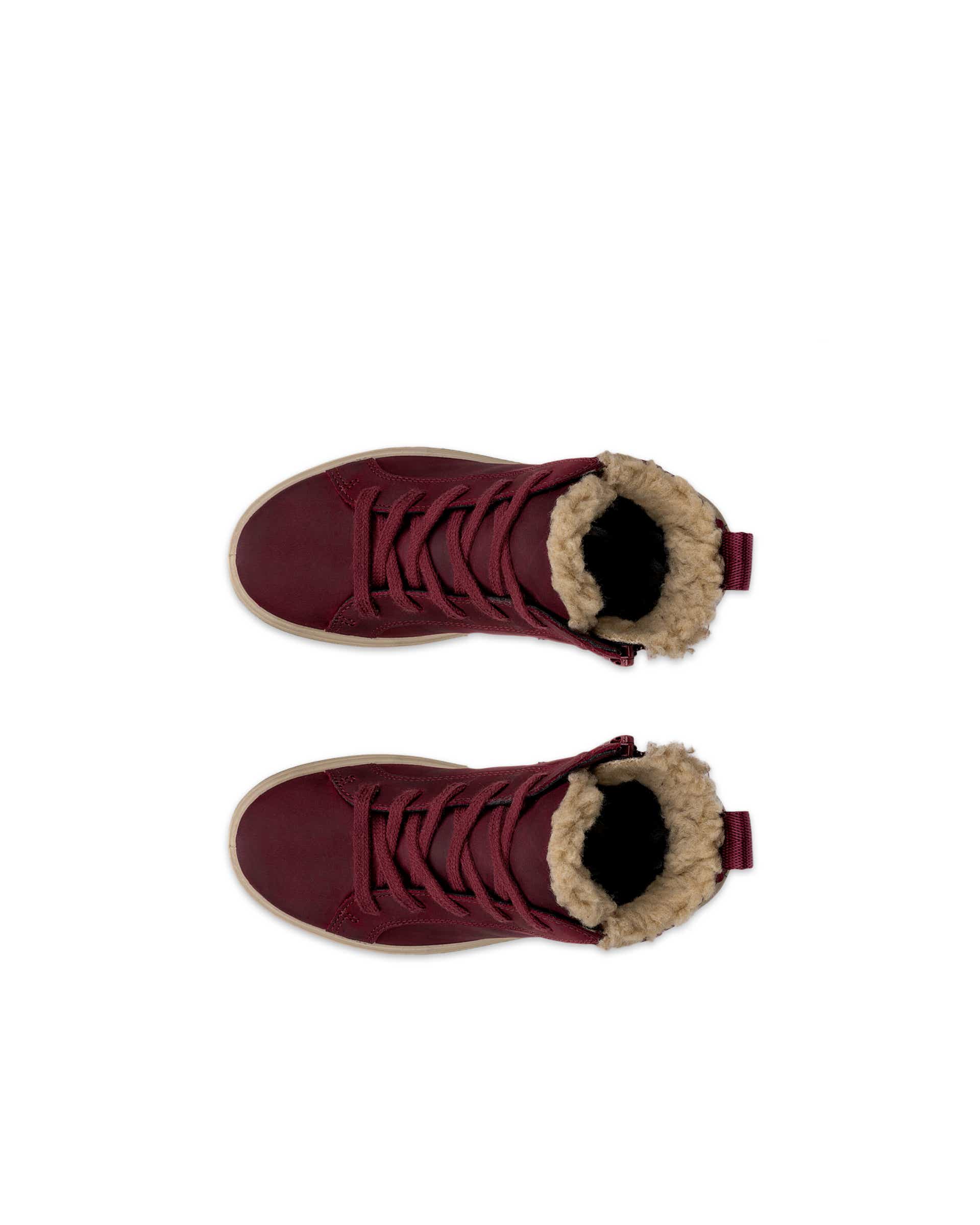 ECCO® SOFT 60 dječje vodootporne gležnjače od nubuka - Crvena - Top left pair