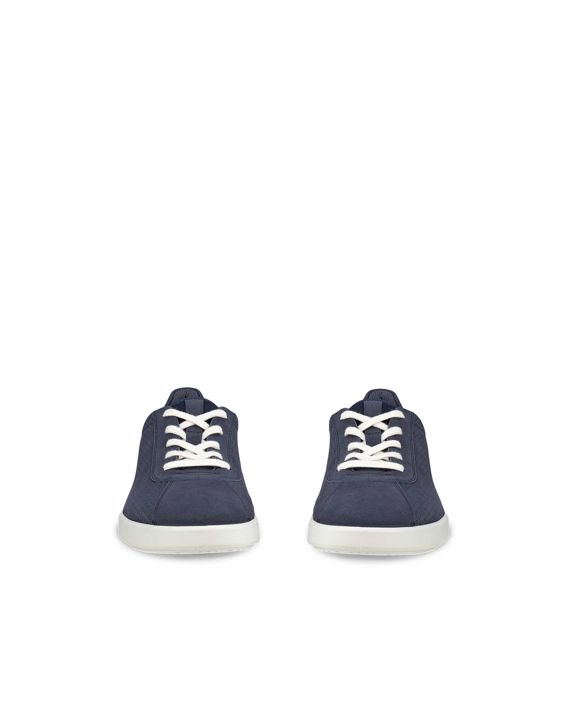 Męskie sznurowane buty z nubuku ECCO® TRAVEL - Niebieski - Front pair