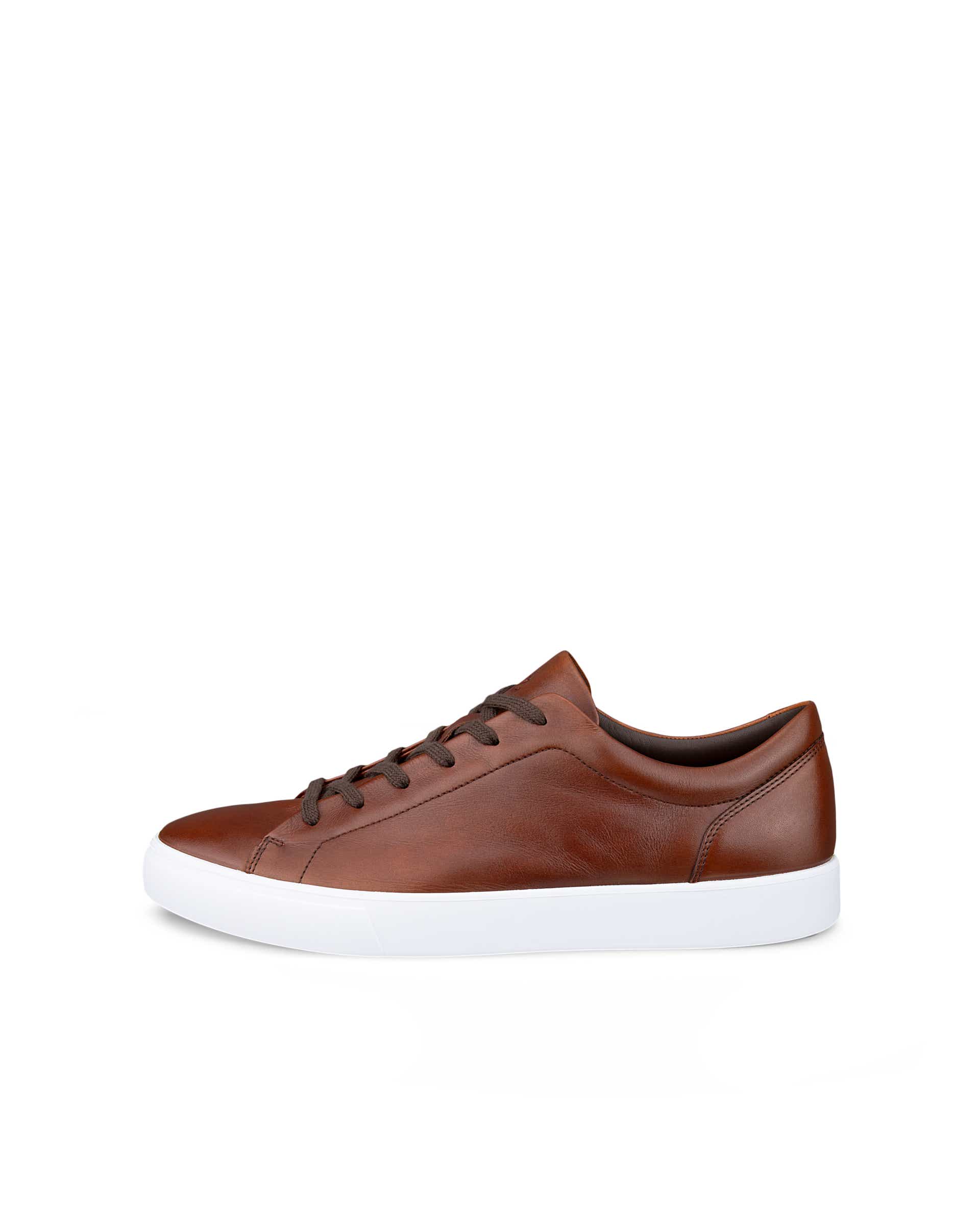 Men's ECCO® Soft 10 Leather Sneaker - Brown - Outside