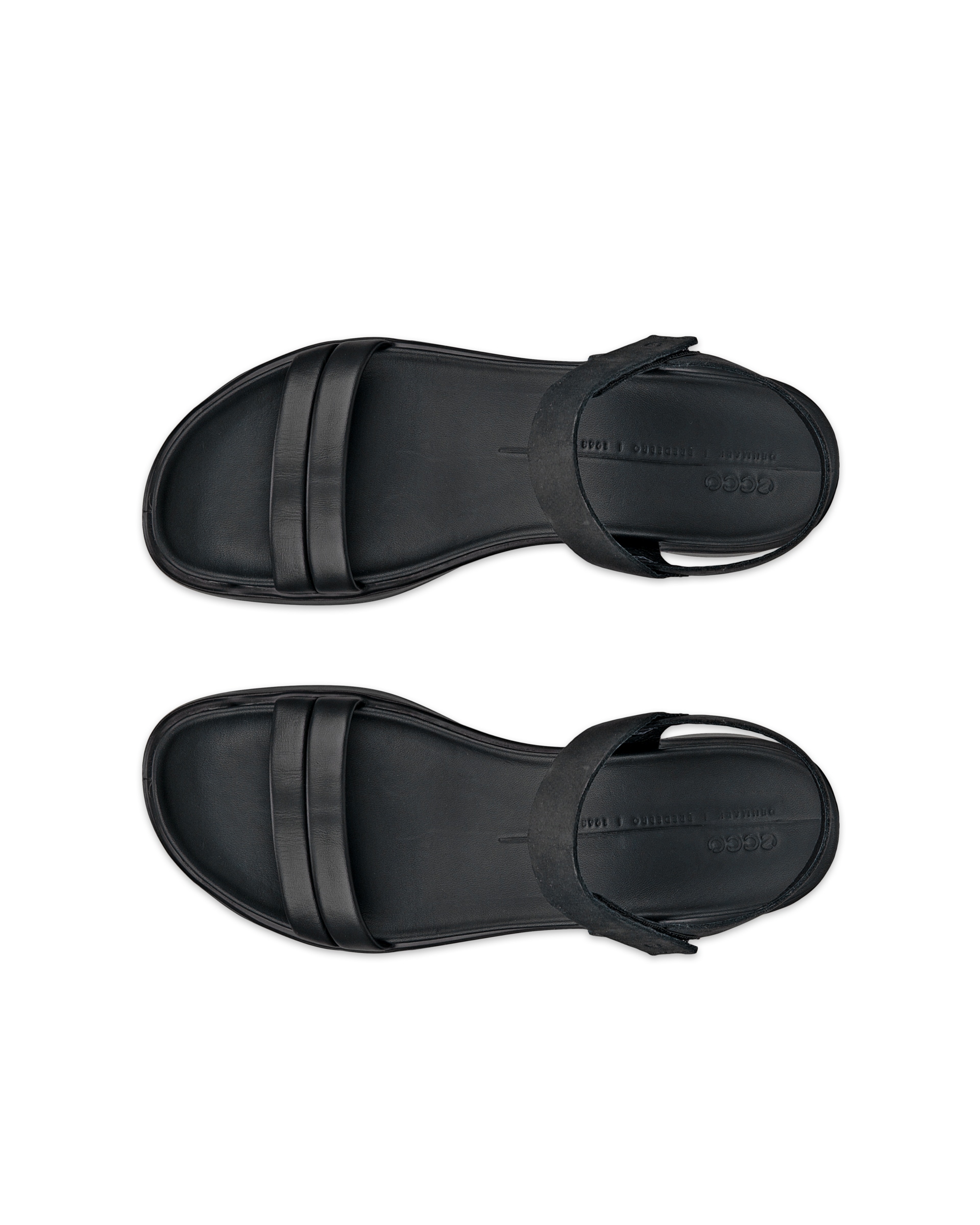 ECCO® Flowt LX ženske kožne sandale na platformu - Crna - Top left pair