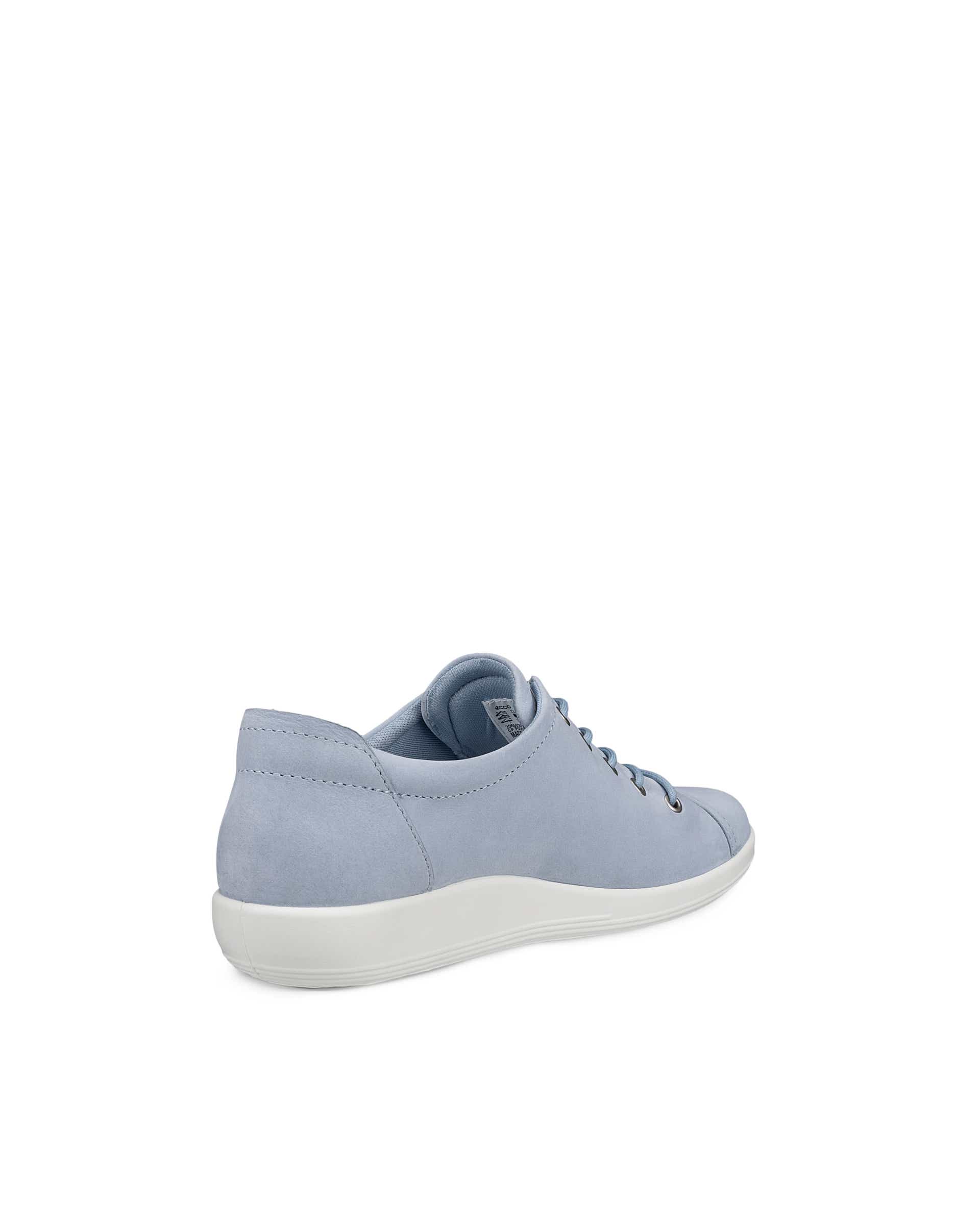 Women's ECCO® Soft 2.0 Nubuck Walking Shoe - Blue - Back