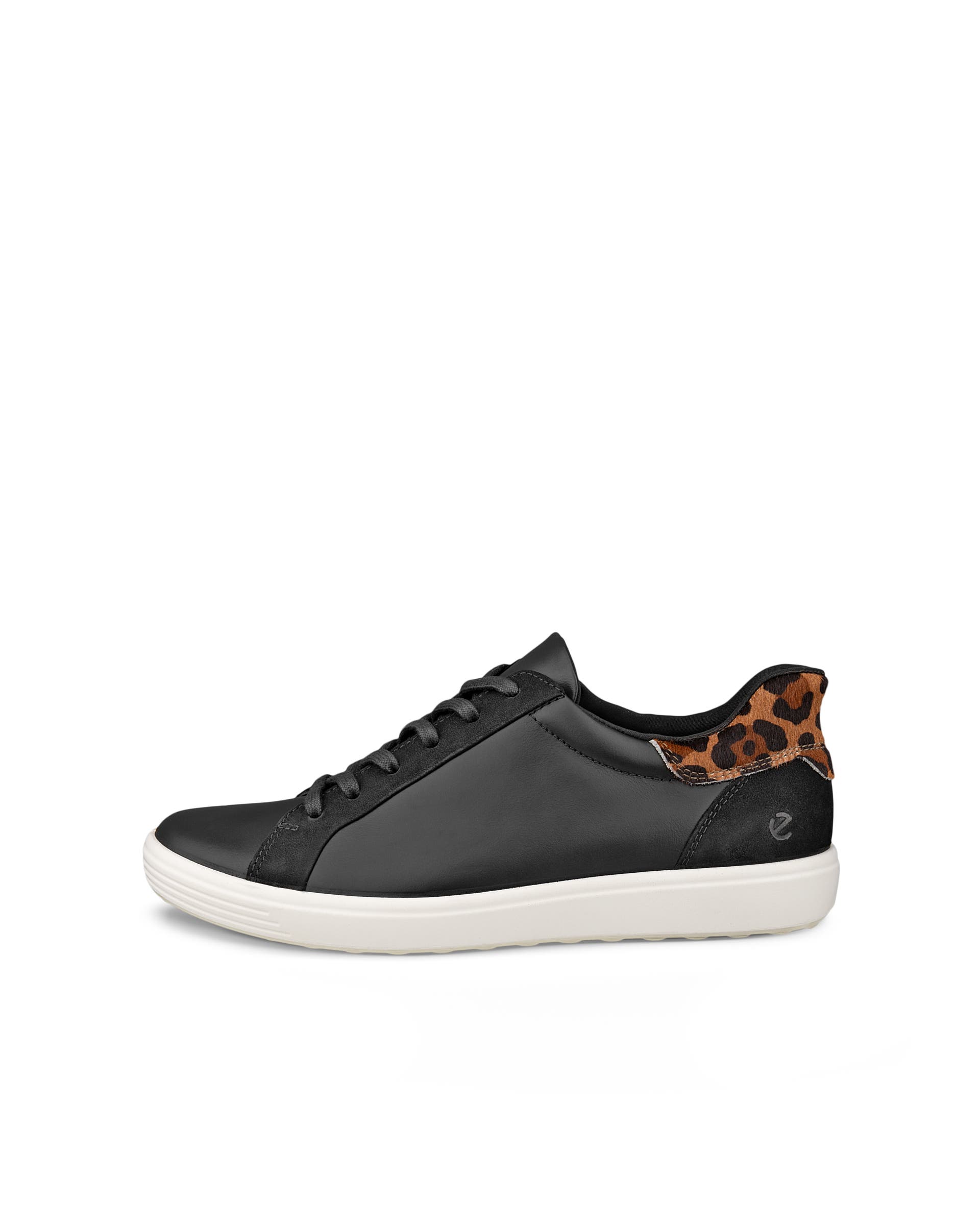 Women's ECCO® Soft 7 Leather Slip-In Sneaker - Black - Outside
