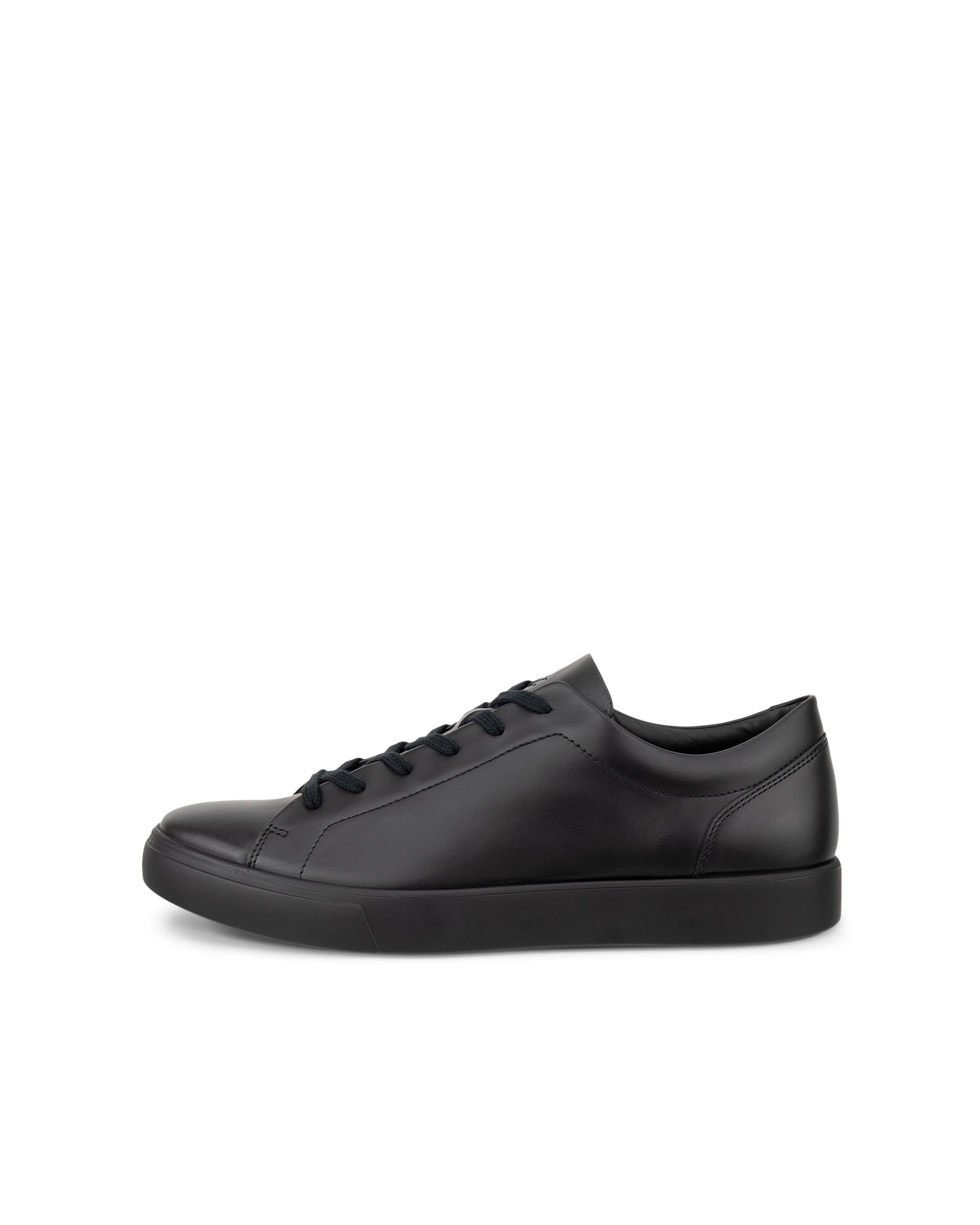 Men's ECCO® SOFT 10 Suede Trainer - Black - Outside