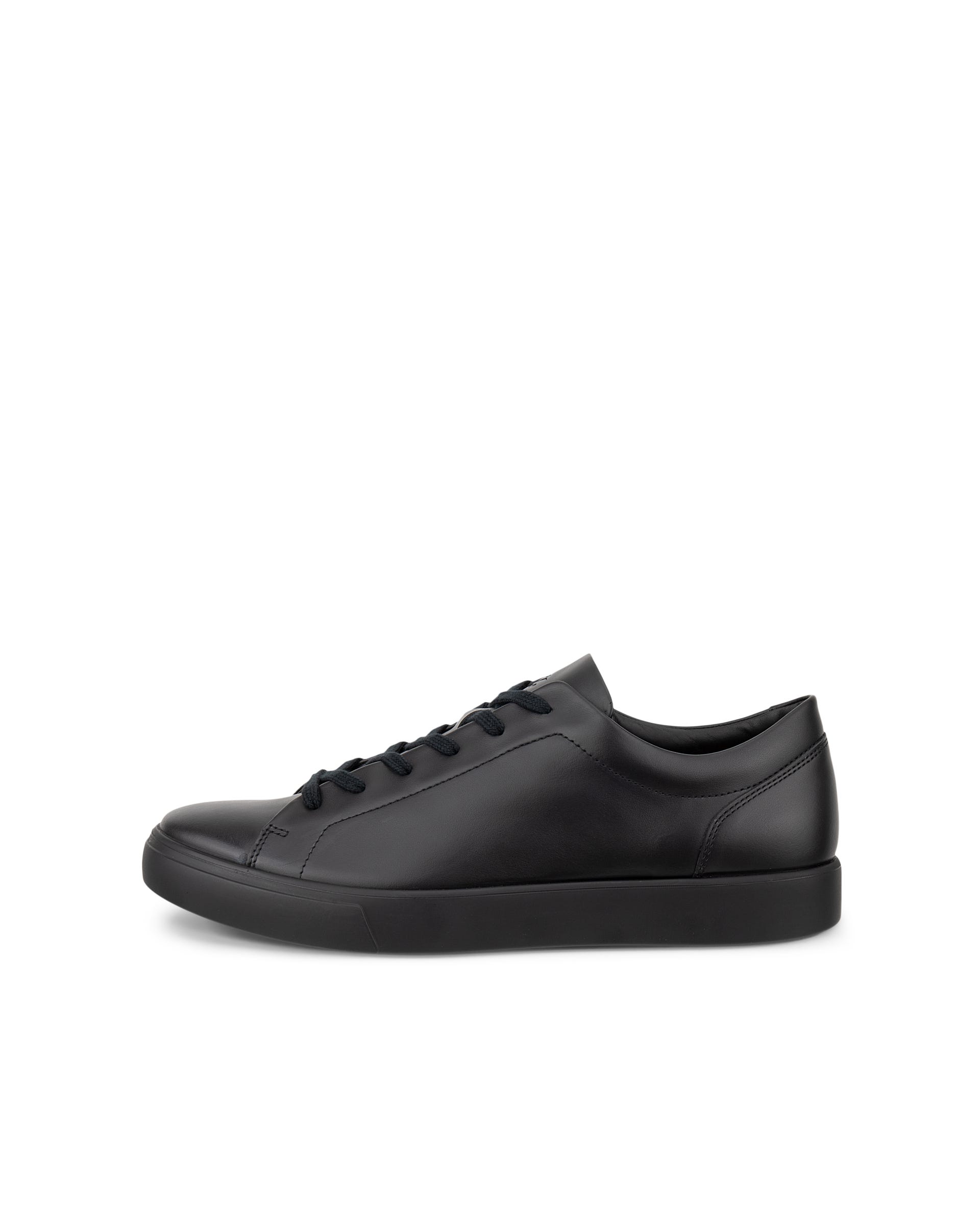Men's ECCO® SOFT 10 Leather Trainer - Black - Outside