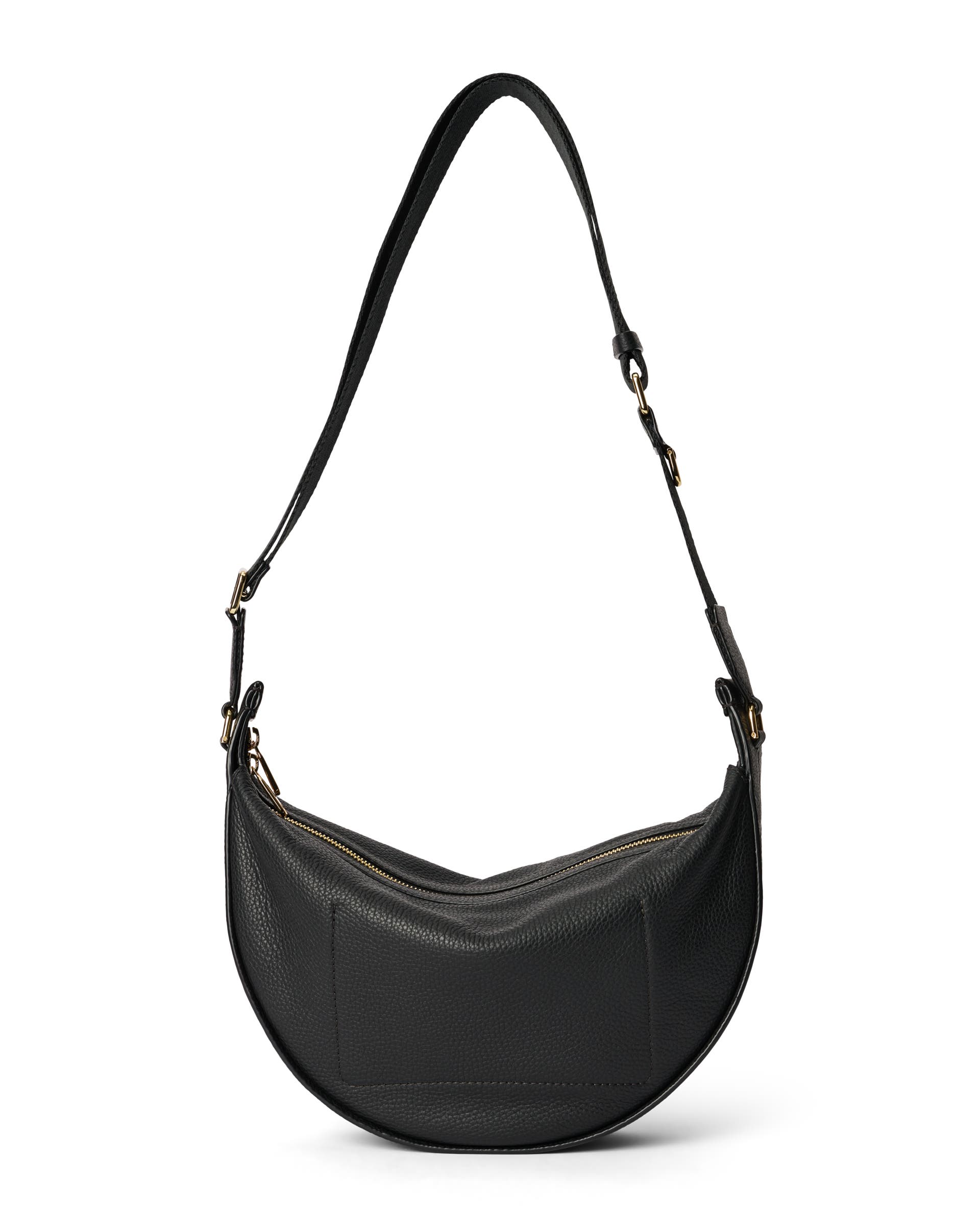 Moyen sac à bandoulière en cuir grainé ECCO® Fortune Soft - Noir - Back