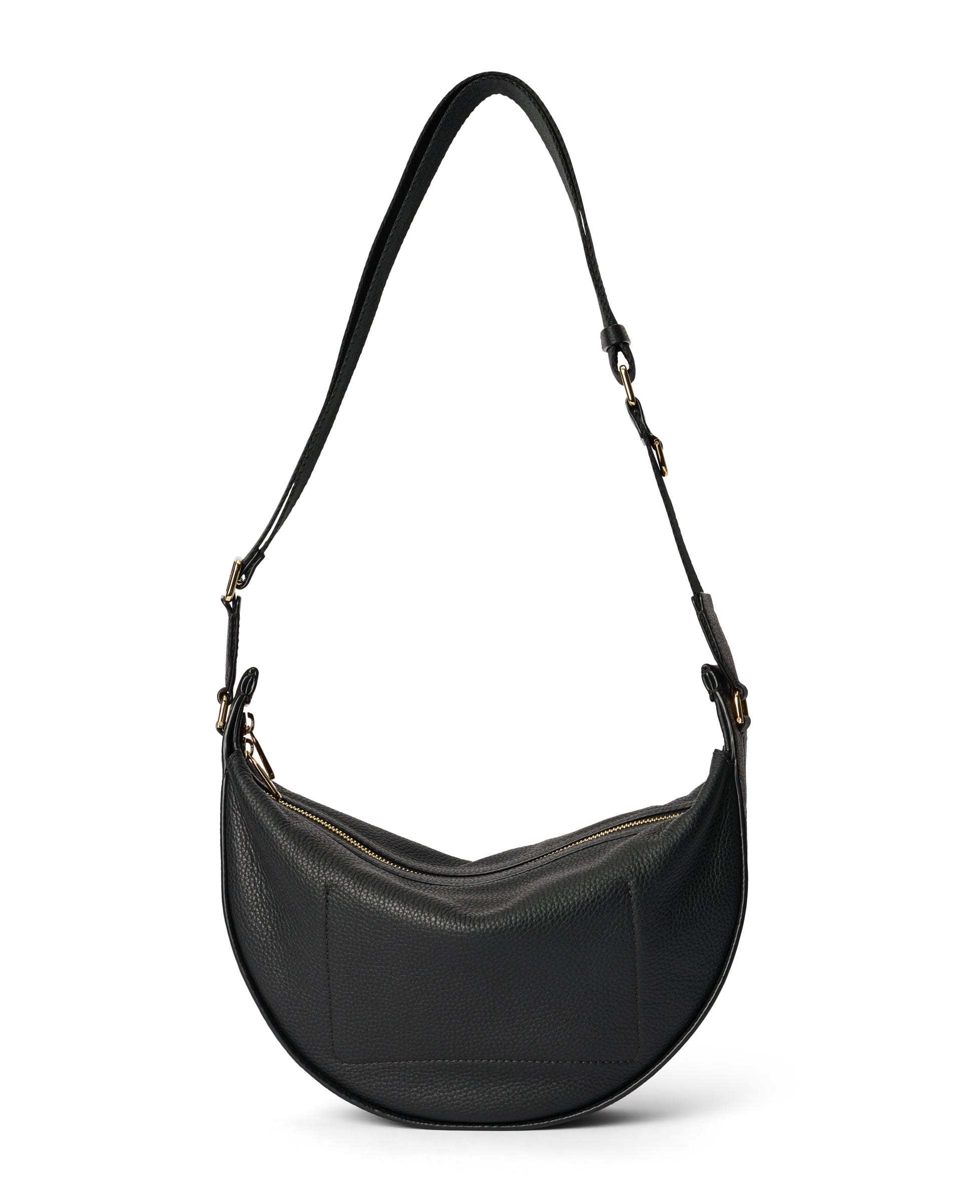 Moyen sac à bandoulière en cuir grainé ECCO® Fortune Soft - Noir - Back