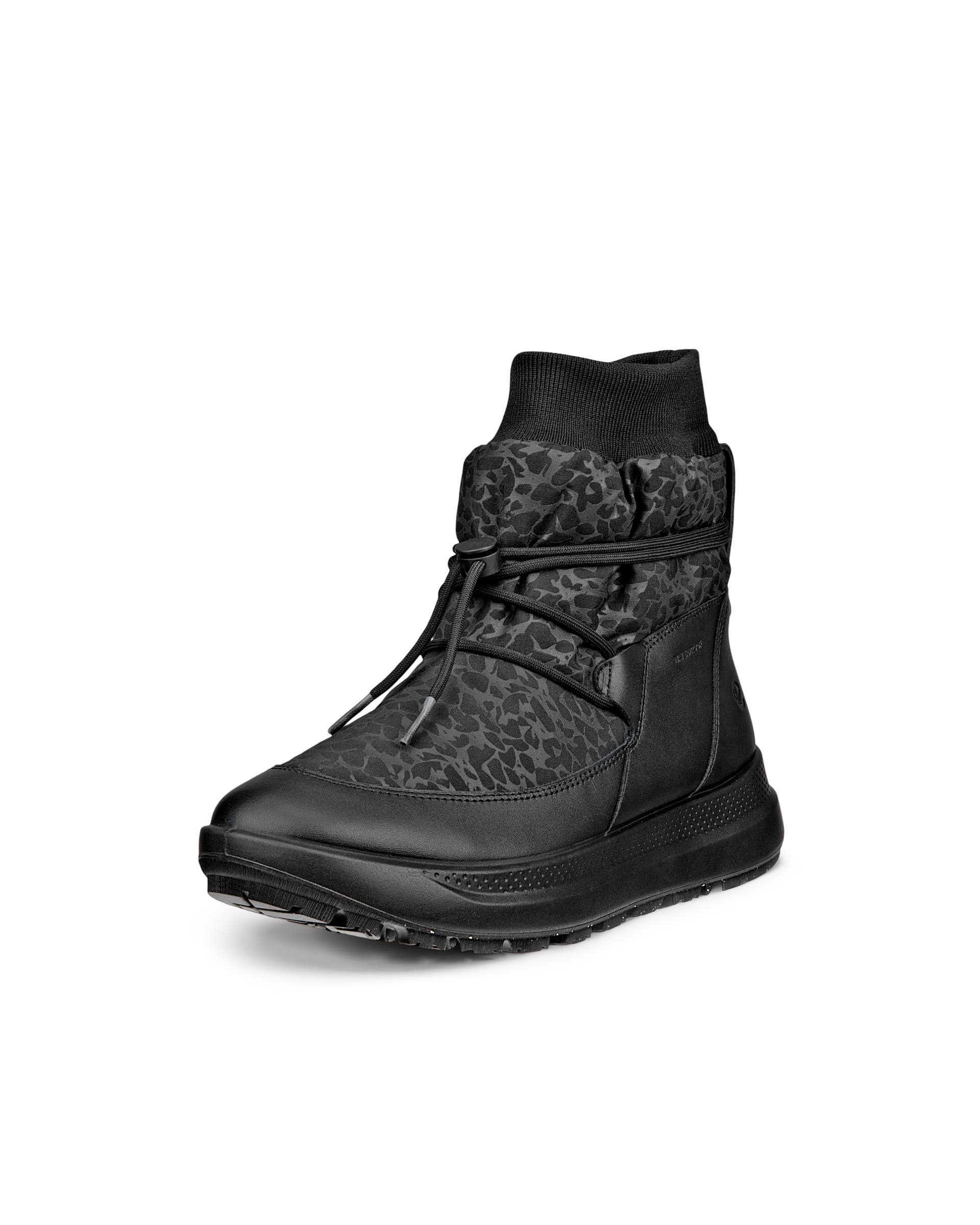 Damskie tekstylne wysokie buty ECCO® SOLICE - Czarny - Main