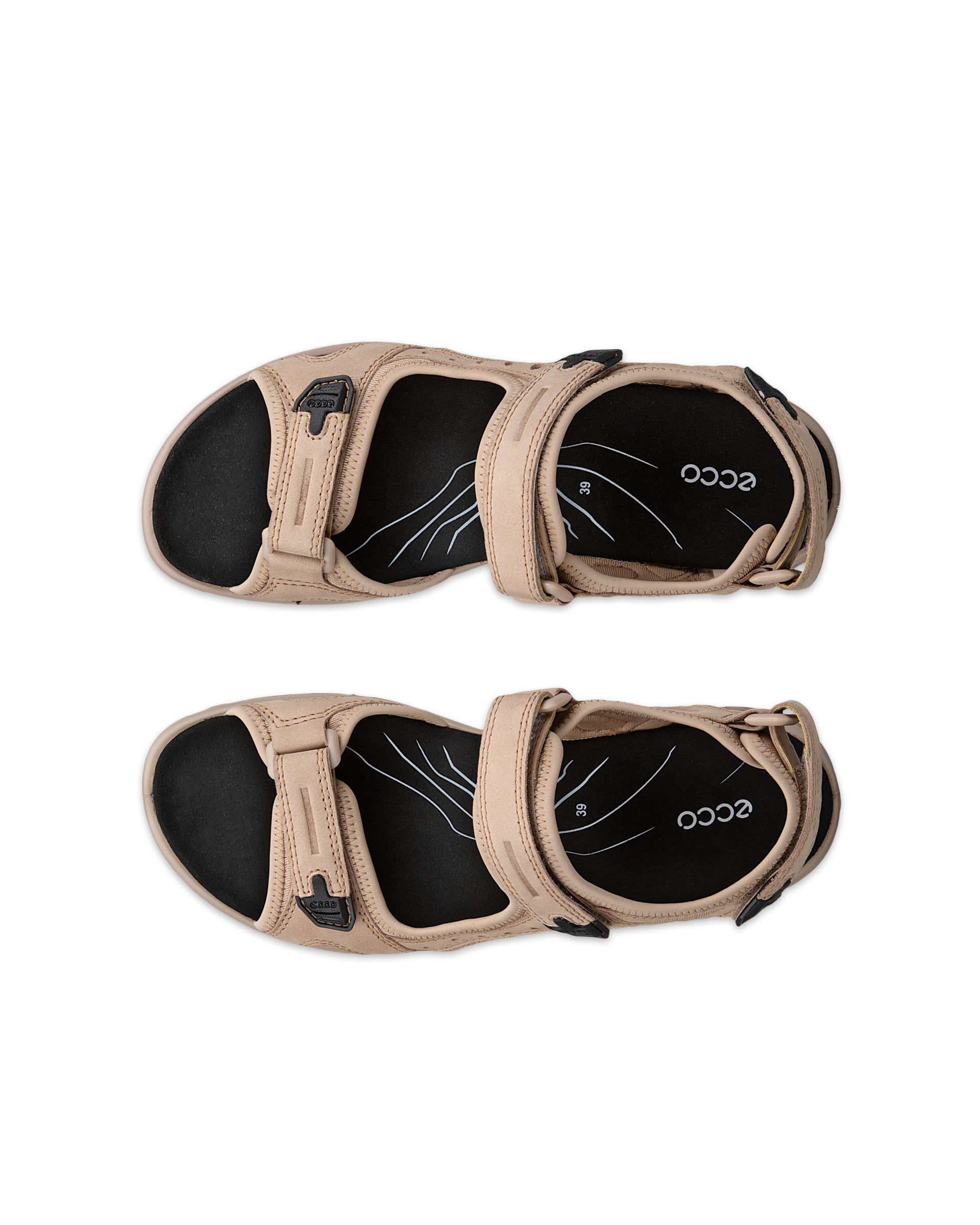 Sandale d’extérieur en nubuck ECCO® Offroad pour femmes - Beige - Top left pair