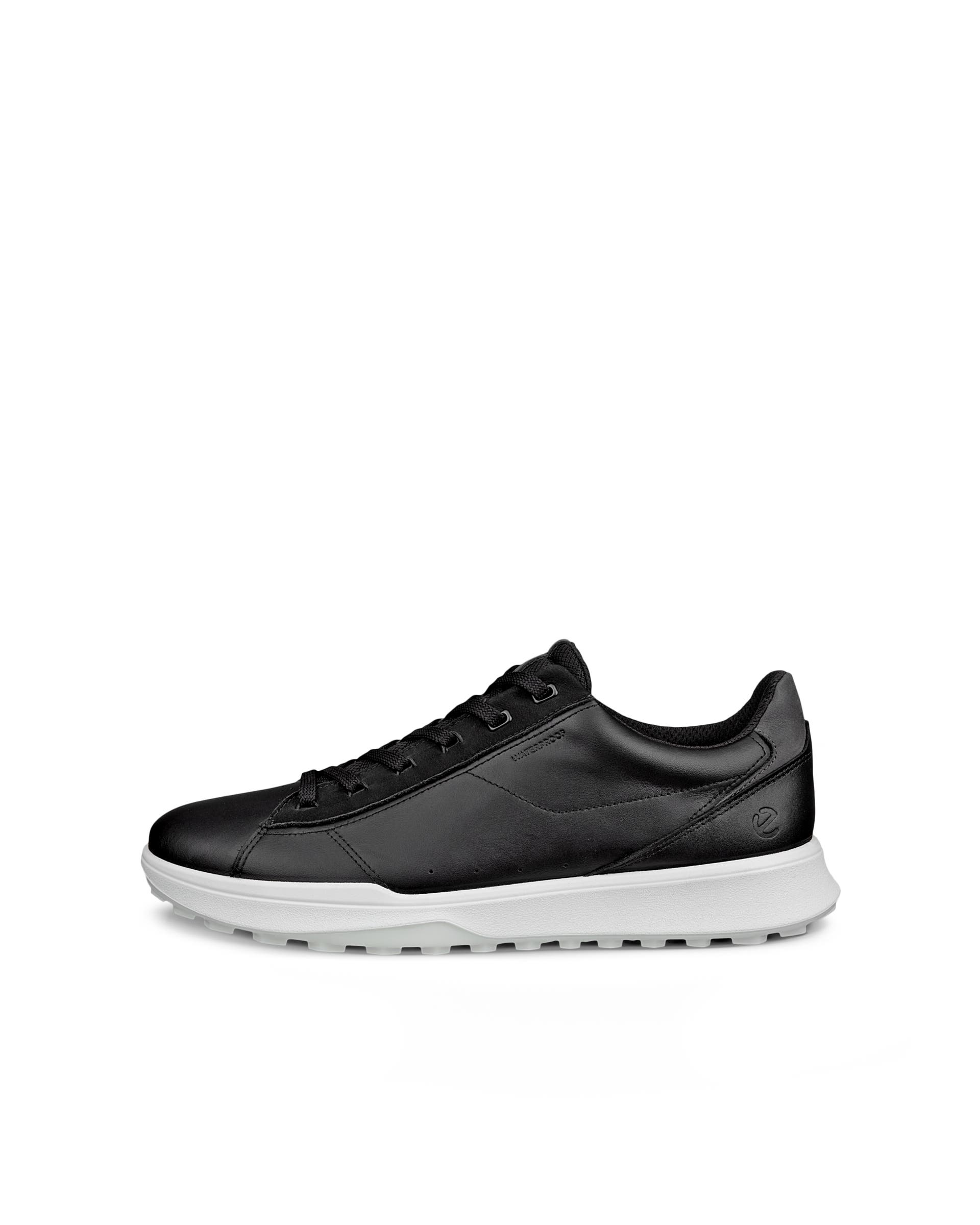 Men's ECCO® Golf Street Vibe Leather Waterproof Golf Shoe - Black - Outside