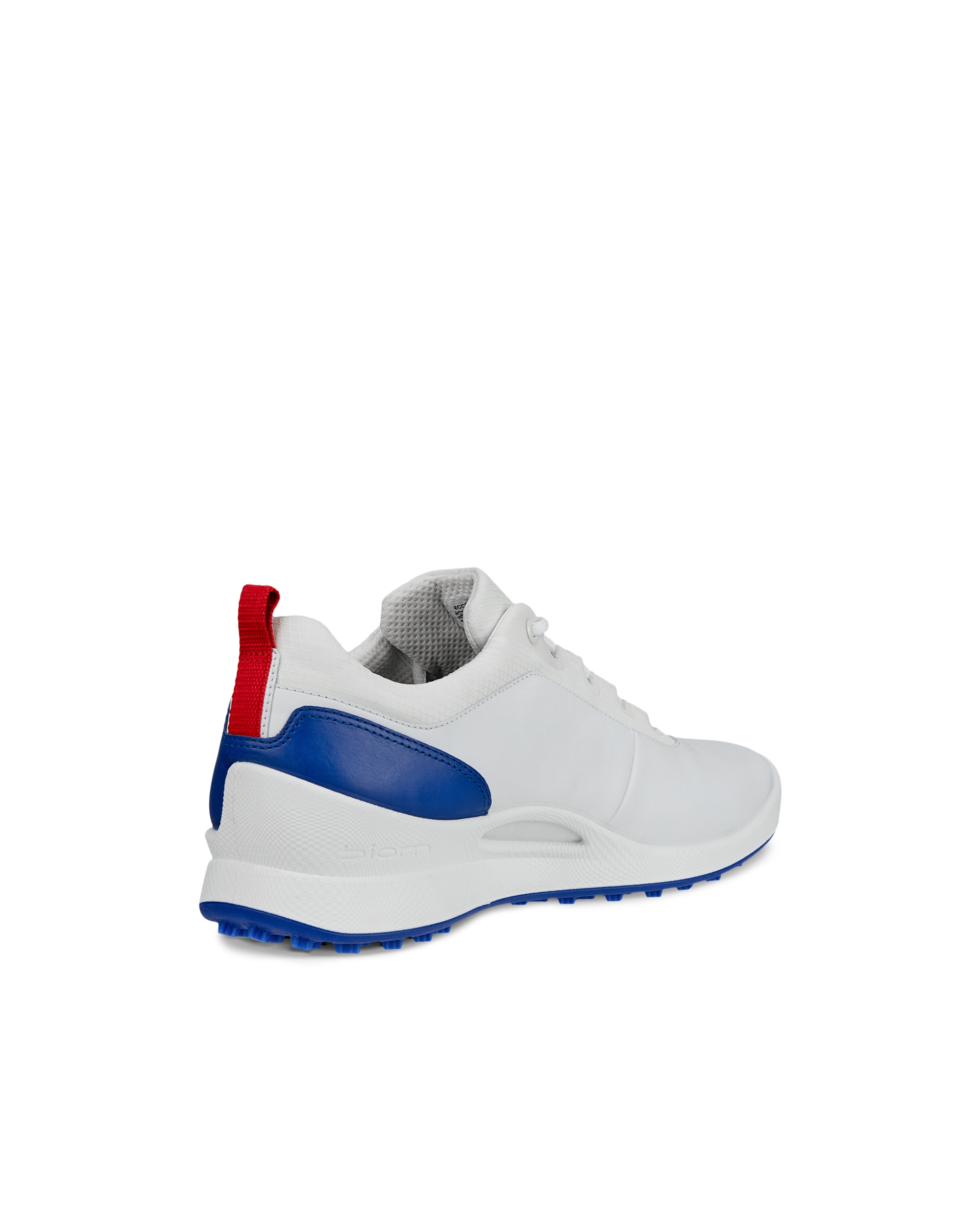 ECCO Golf Biom Hybrid 5 ホワイト/ブルー Men's ECCO® Golf Biom H5 Textile Golf Shoe | White