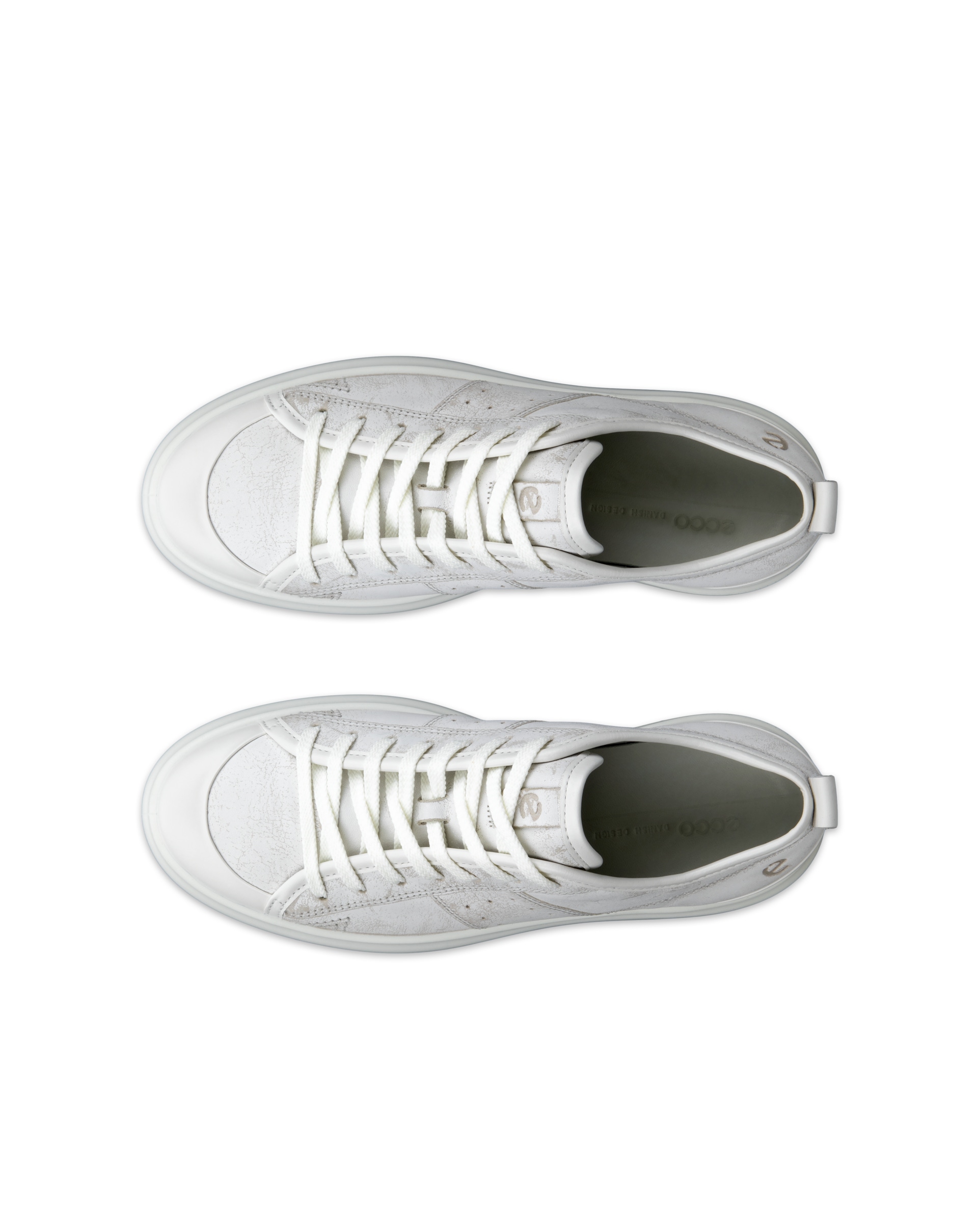 ECCO® Street Ace Dames leren sneaker - Grijs - Top left pair