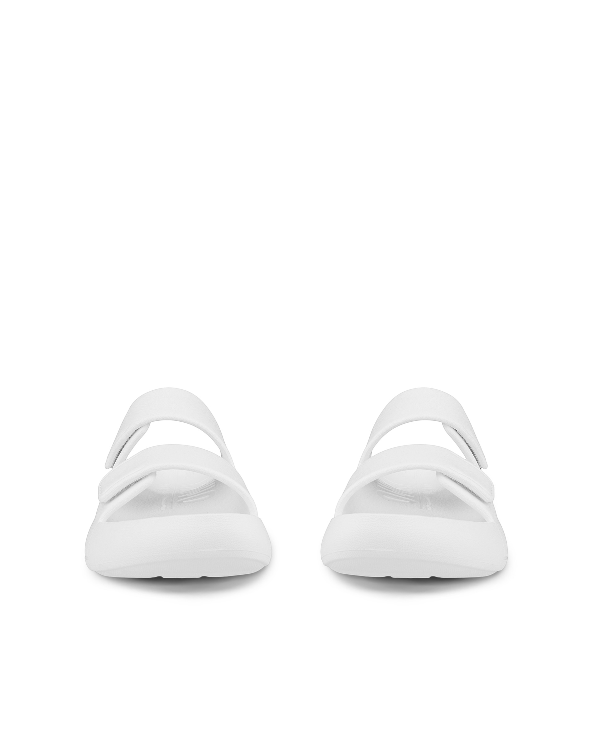 Unisex ECCOยฎ Cozmo E Two Strap Sandal - White - Front pair