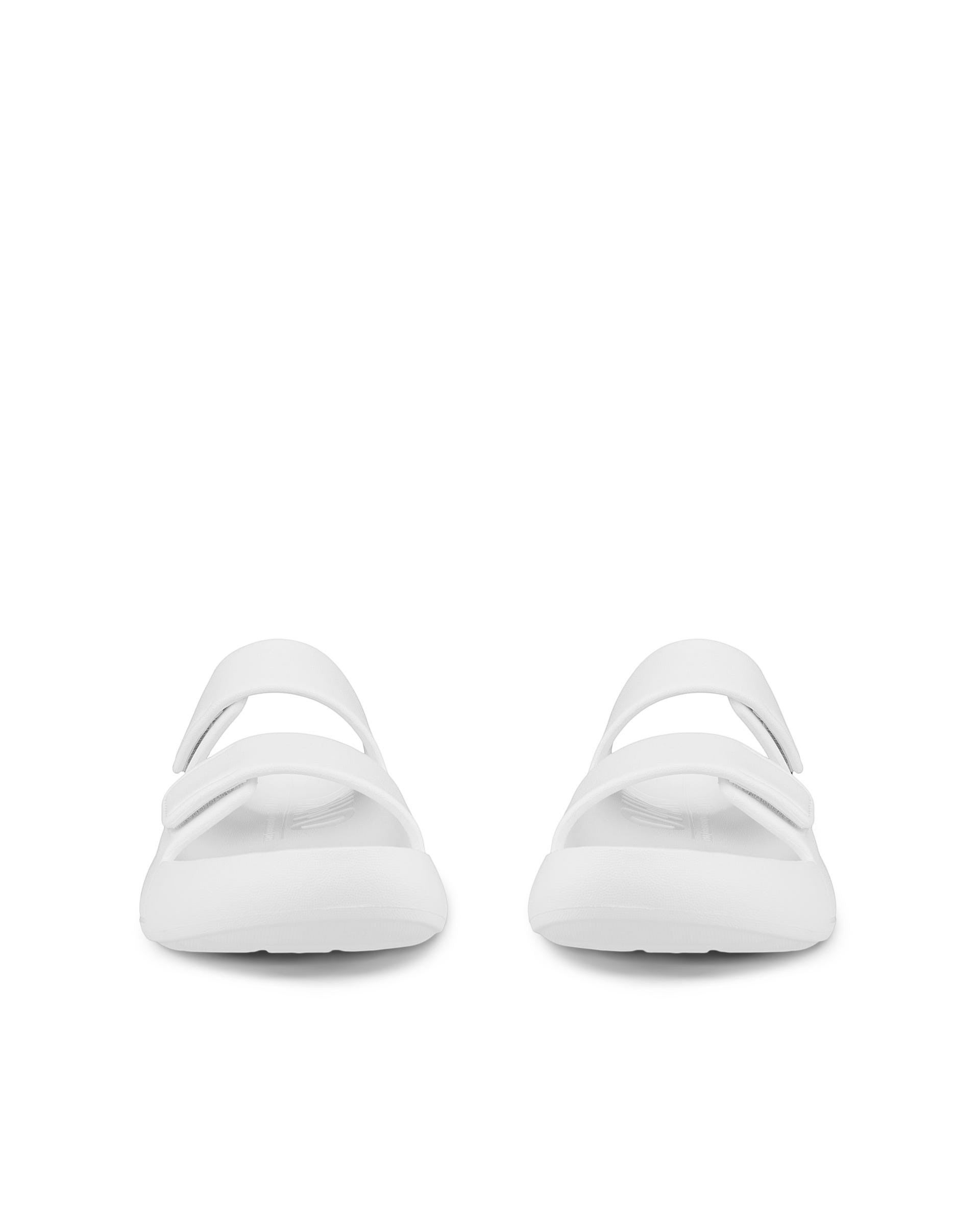 Unisex ECCO® Cozmo E Two Strap Sandal - White - Front pair