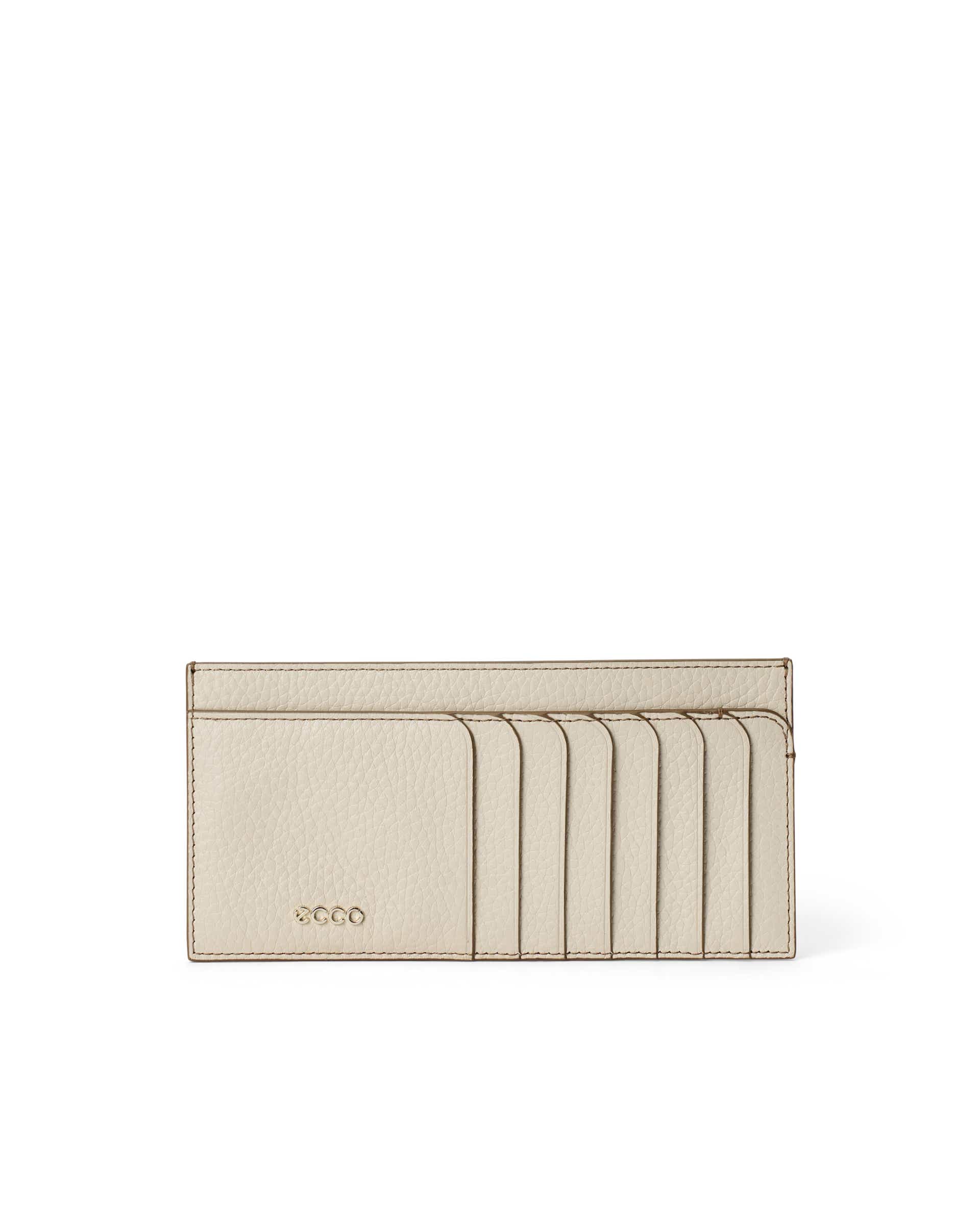ECCO® Wallet Pebbled Small Leather Wallet - Beige - Main