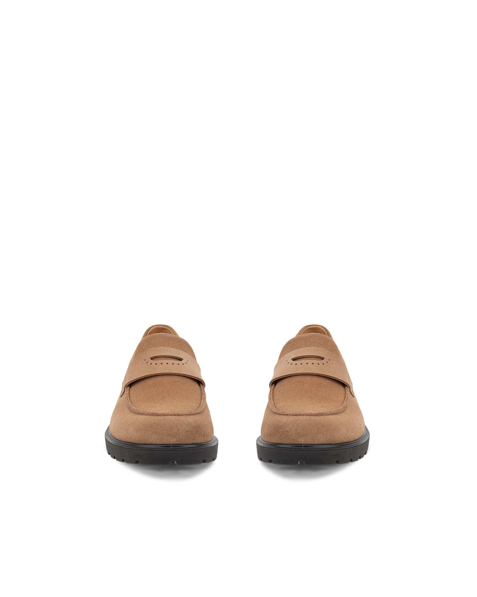 Women's ECCO® METROPOLE VIENNA Suede Loafer - Brown - Front pair