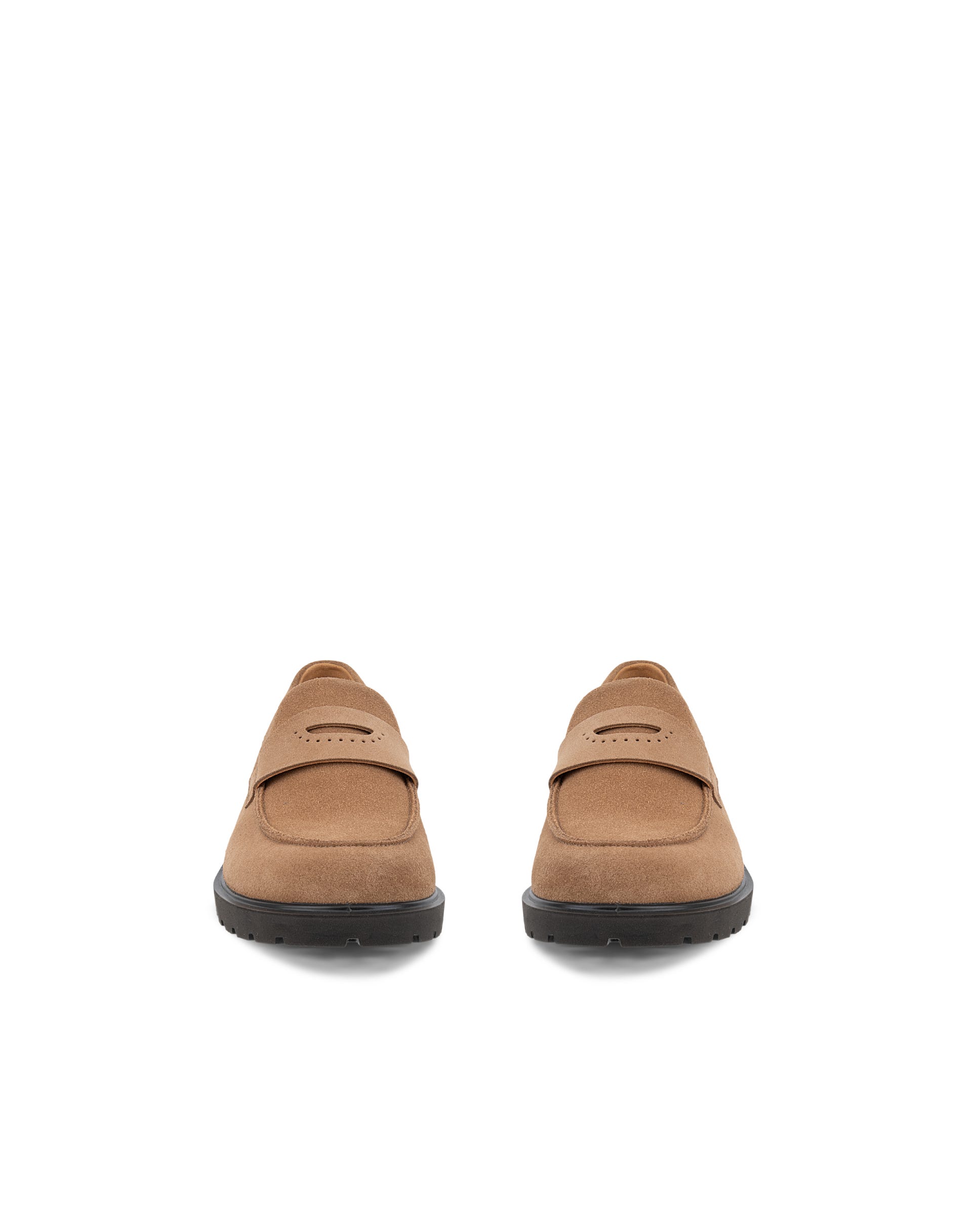 Women's ECCO® METROPOLE VIENNA Suede Loafer - Brown - Front pair