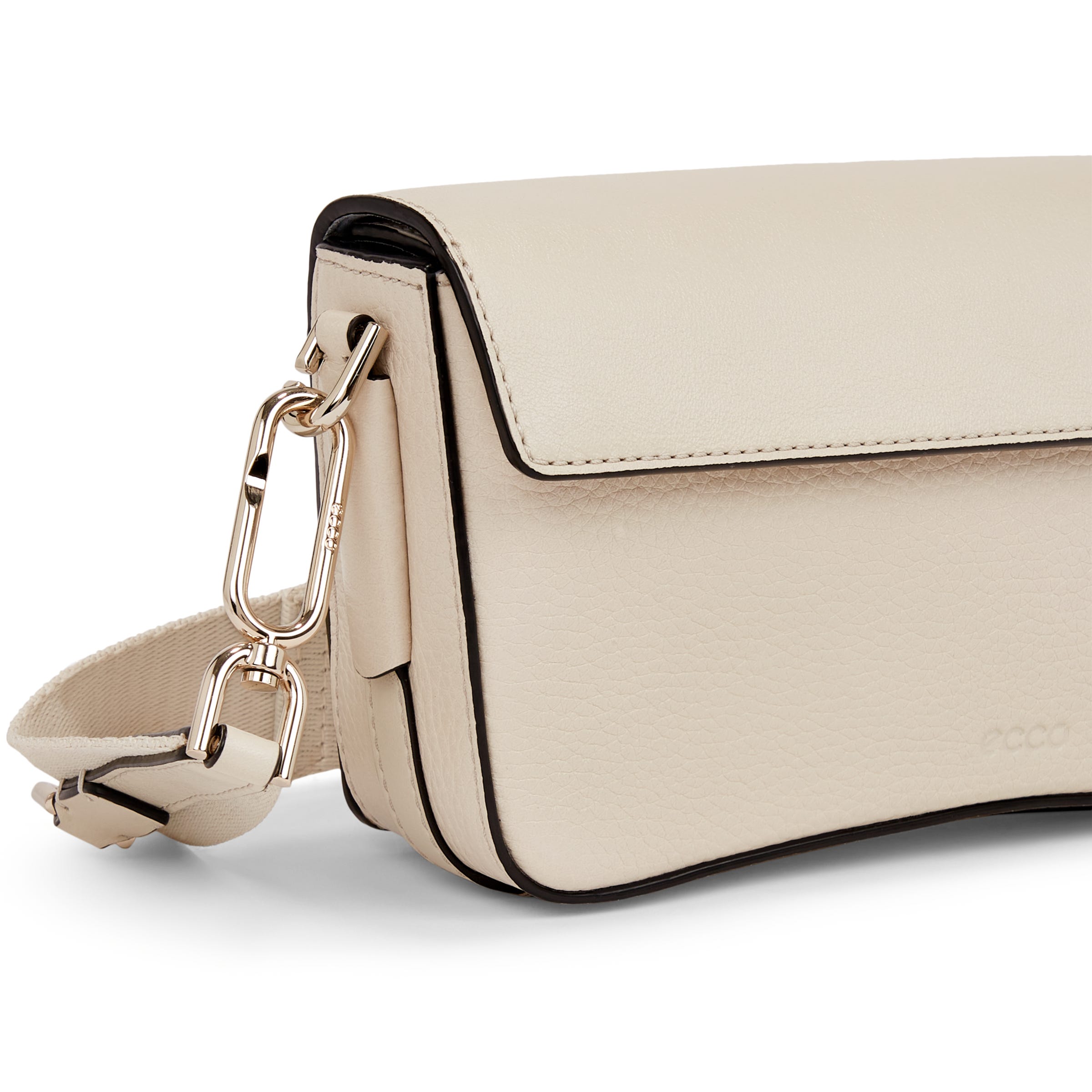 ECCO® Pinch Compact Leather Pinch Crossbody Bag - Beige - Detail-2