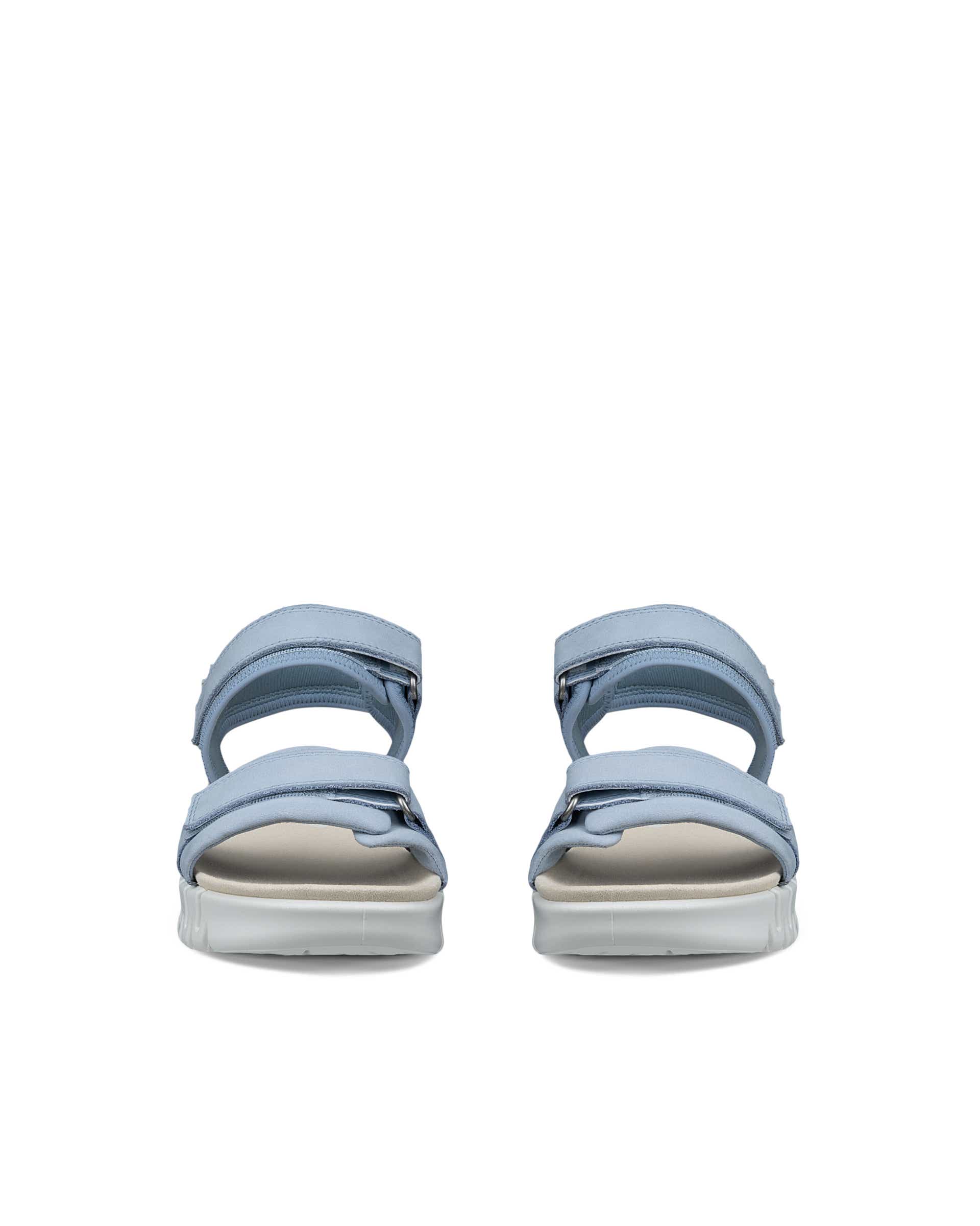 Women's ECCO® Gruuv Sol Nubuck Heeled Sandal - Blue - Front pair