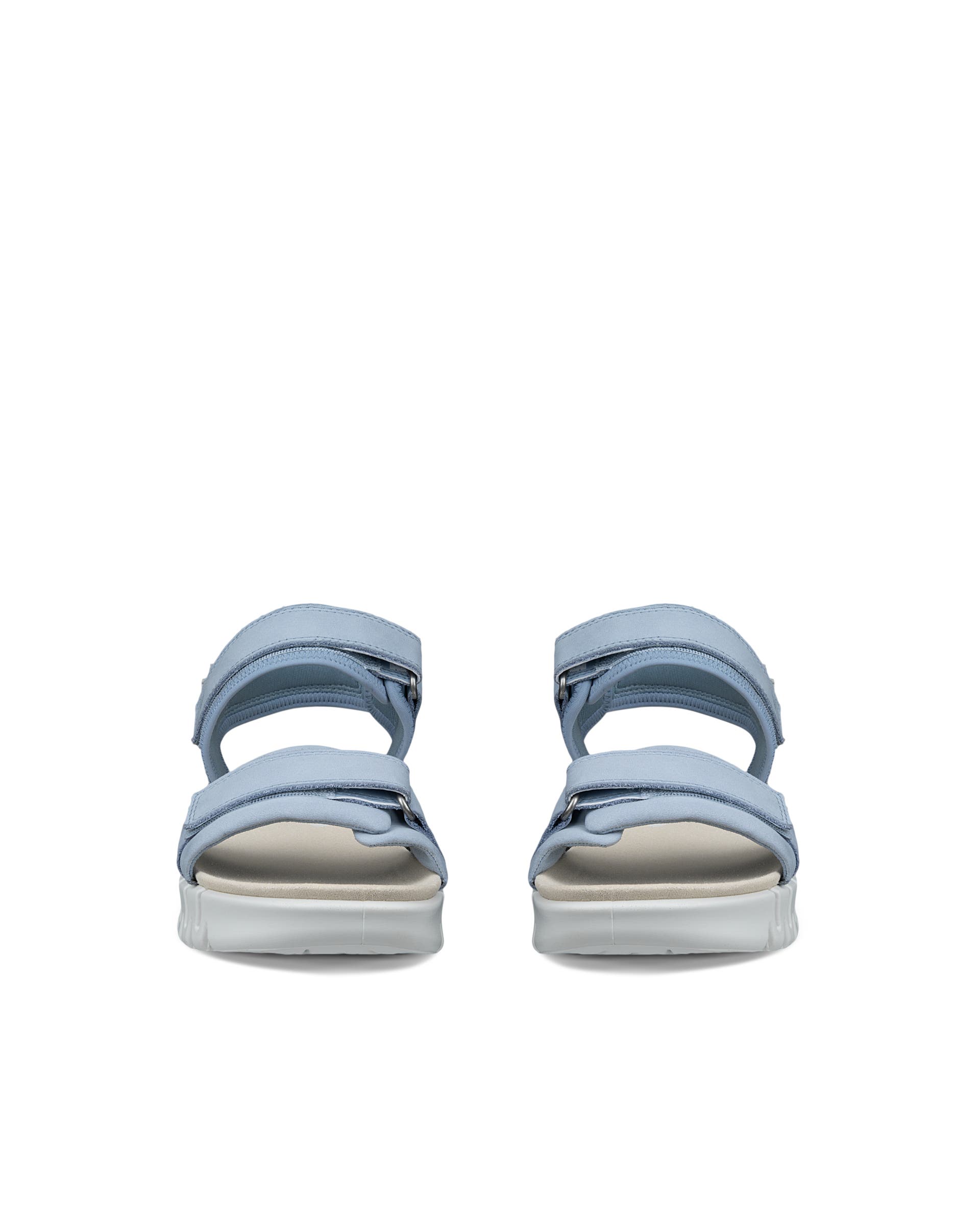 Women's ECCO® Gruuv Sol Nubuck Heeled Sandal - Blue - Front pair