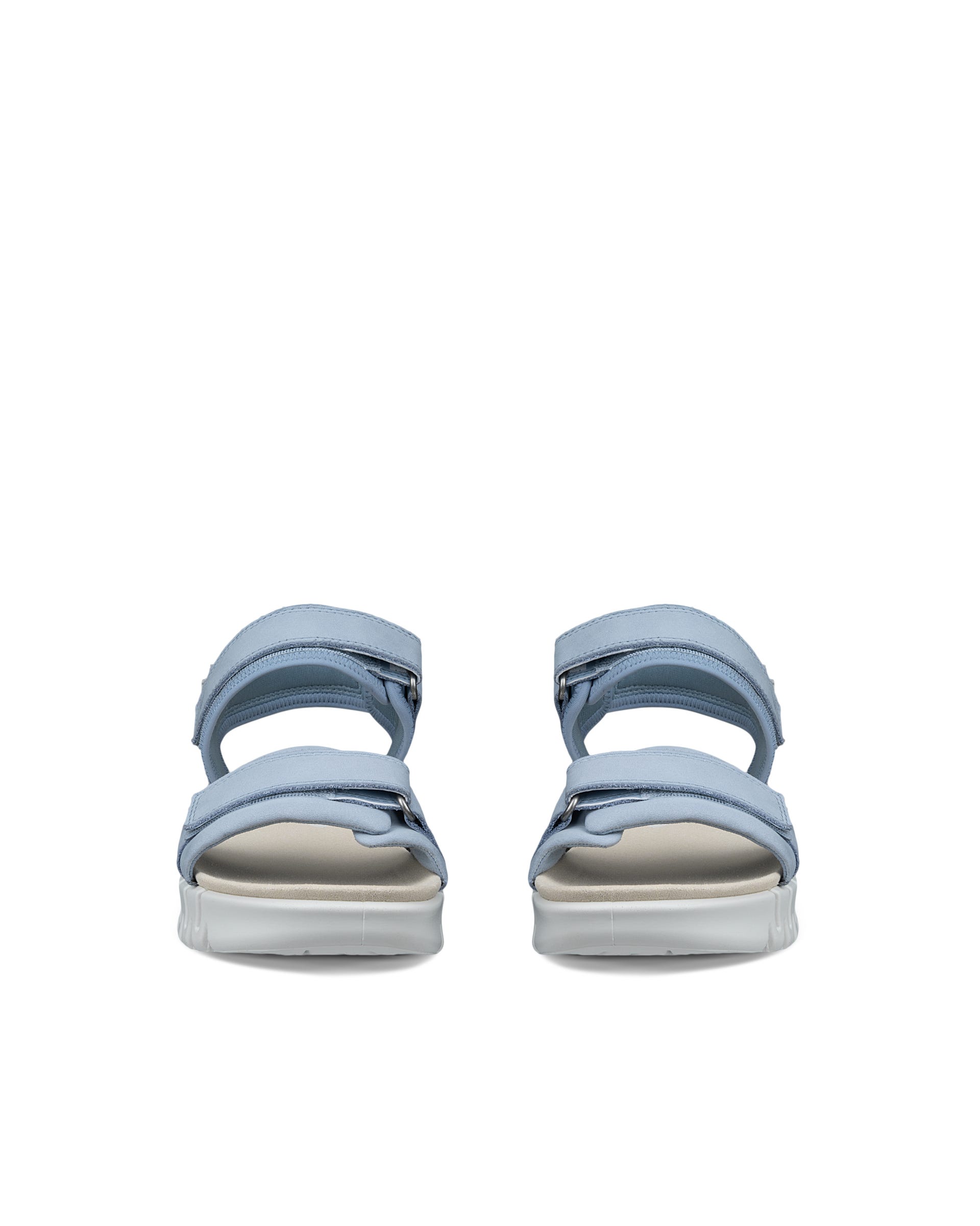 Women's ECCO® Gruuv Sol Nubuck Heeled Sandal - Blue - Front pair