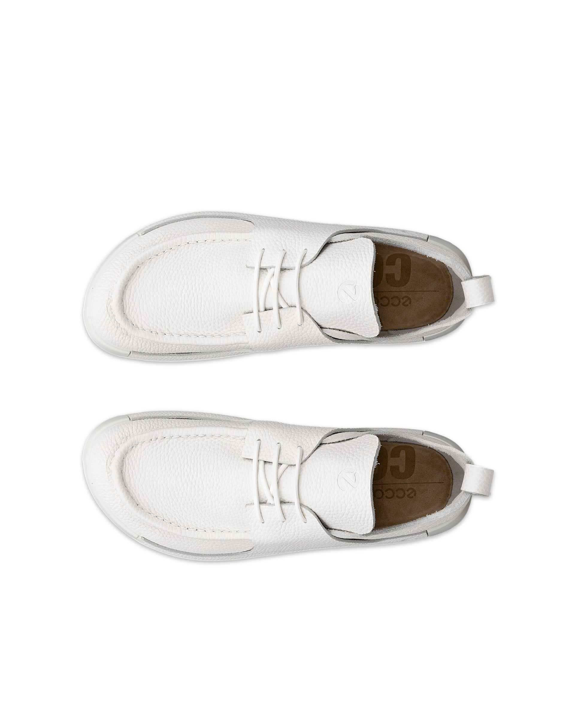 ECCO® Cozmo chaussures bout mocassin en cuir pour homme - Blanc - Top left pair