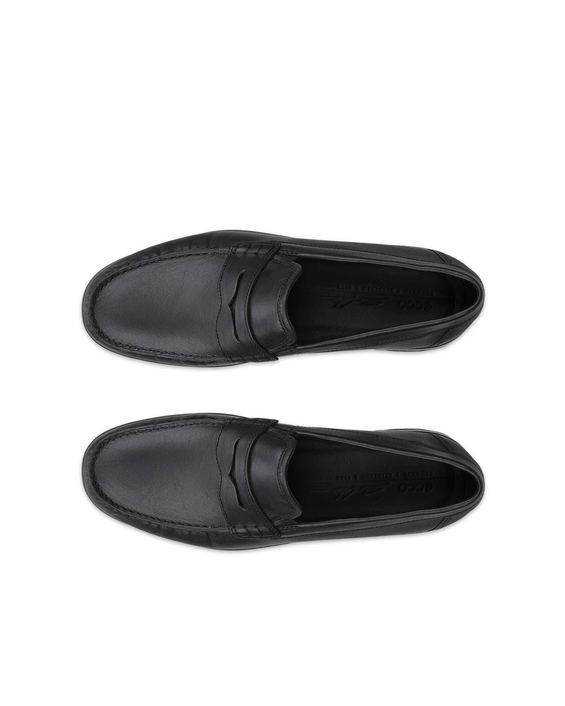 ECCO S LITE MOC MEN'S PENNY LOAFER BOAT SHOE - Black - Top left pair