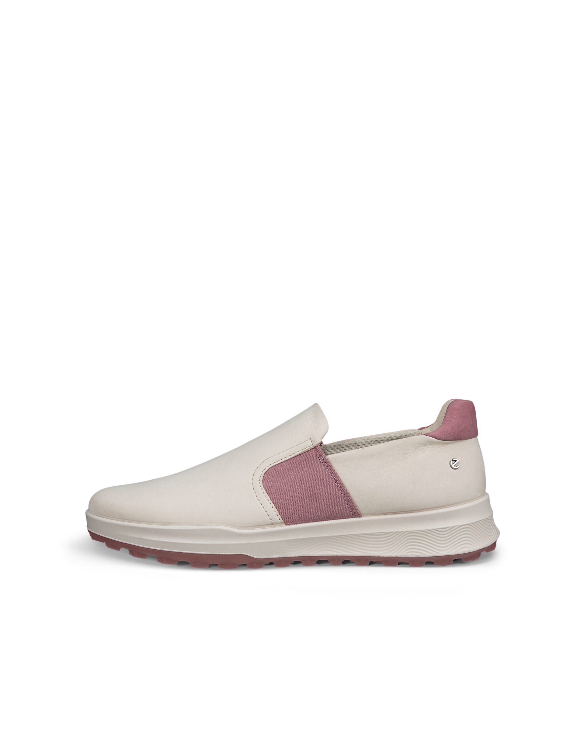 Women's ECCO® Golf Street Vibe Nubuck Golf Shoe - Beige - Outside