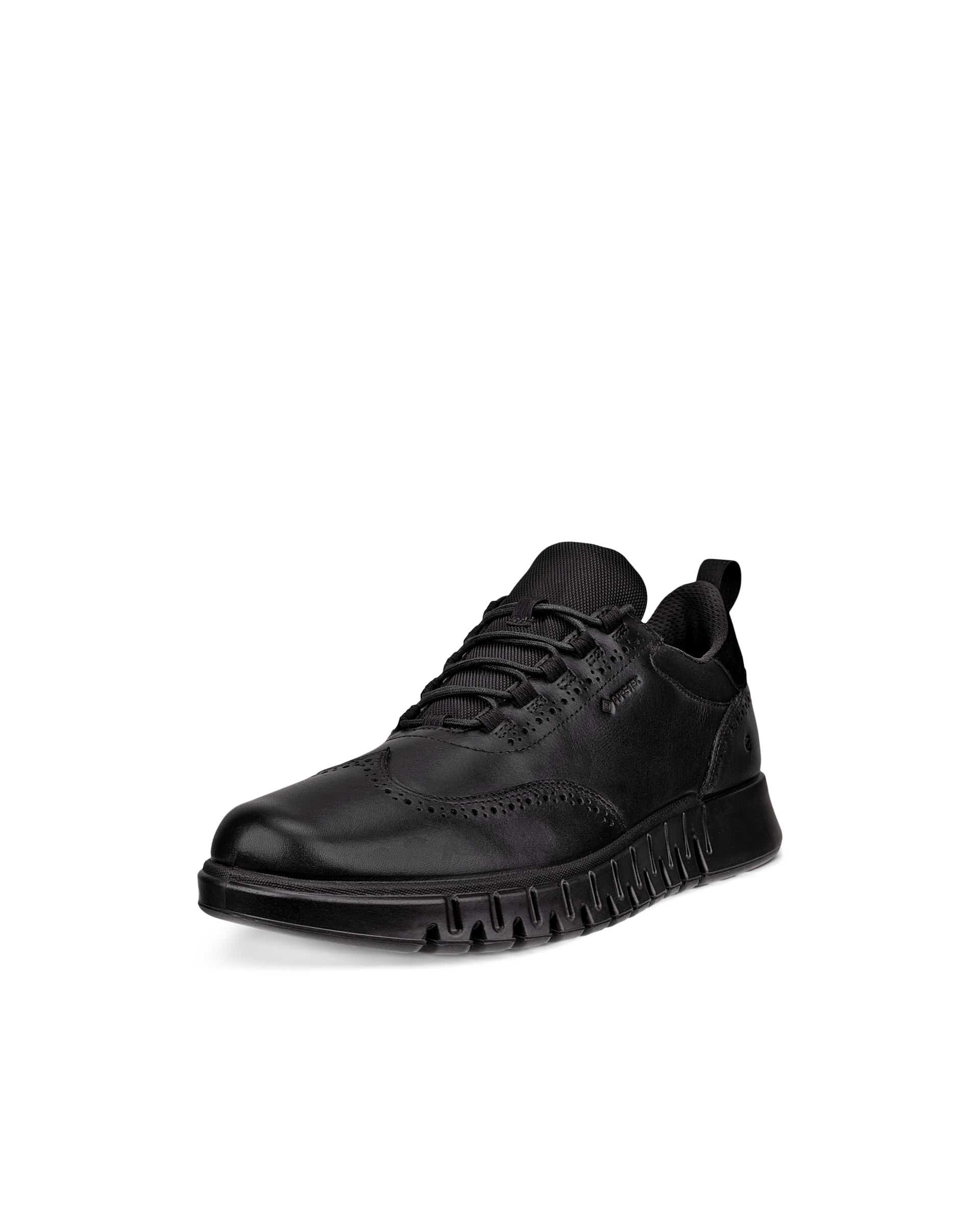 Men's ECCO® Gruuv Studio Leather Gore-Tex Hybrid Wingtip Derby Sneaker - Black - Main