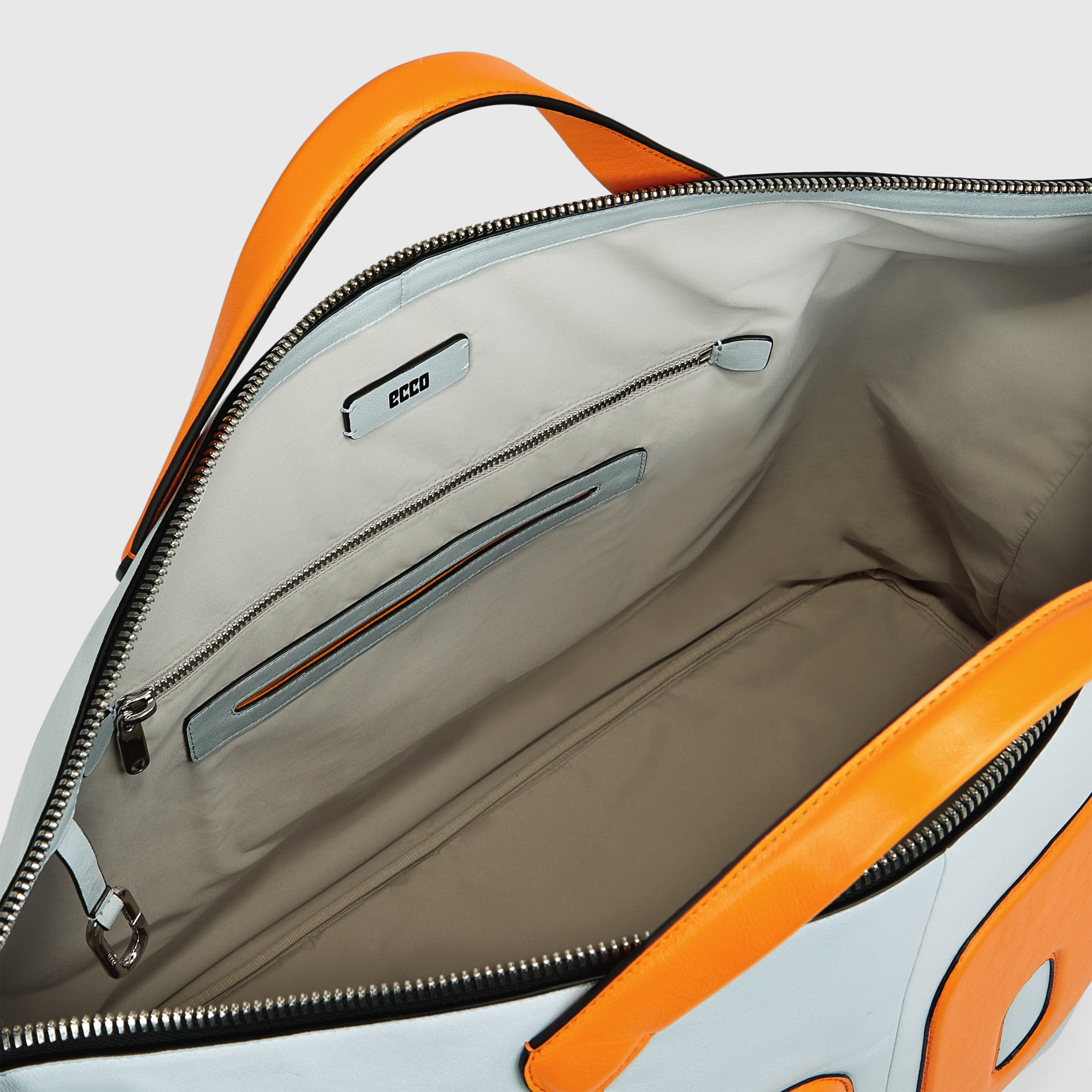 ECCO® E Weekender Leather Tote Bag - Blue - Inside