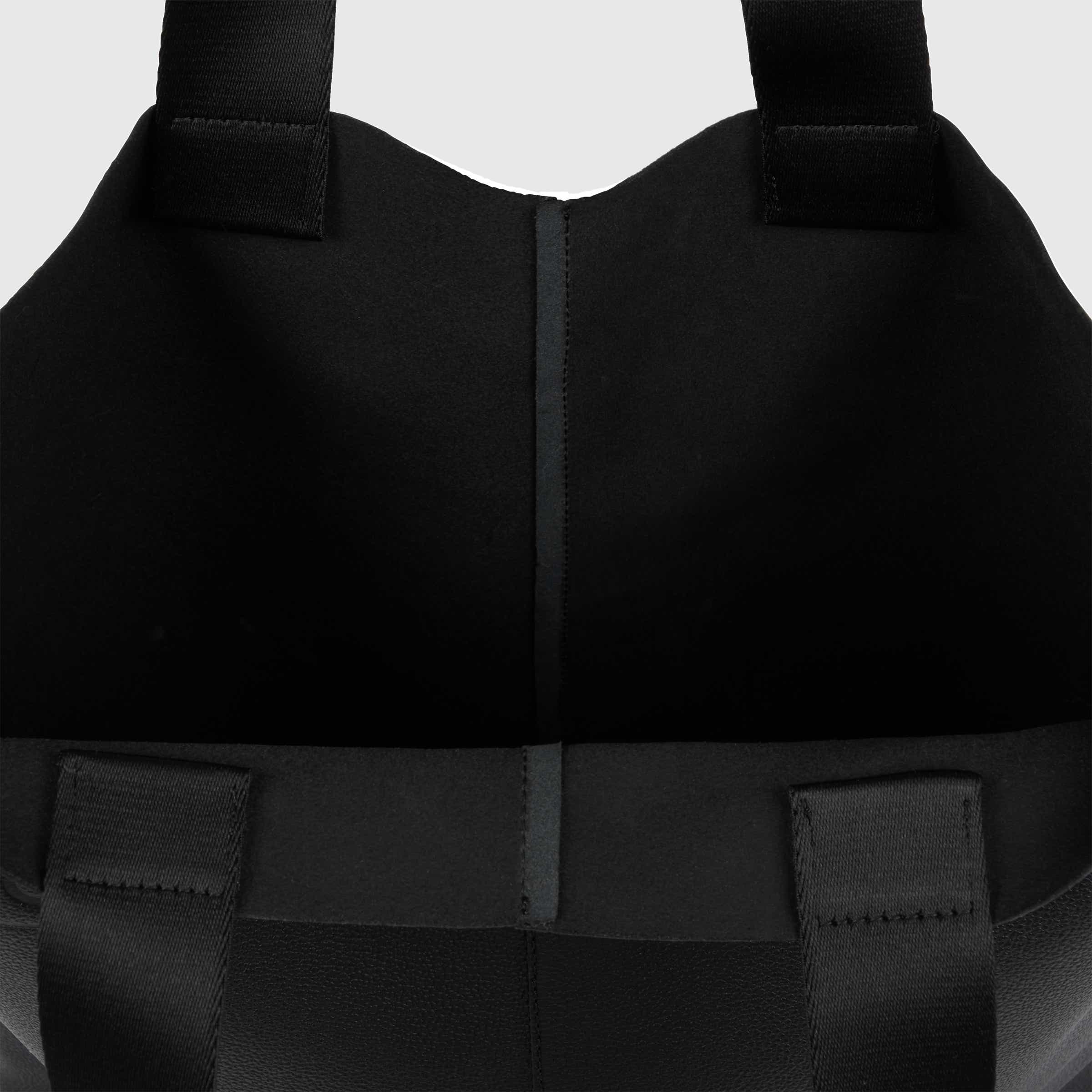 ECCO® Upcycled North-South Leather Tote Bag - Black - Inside