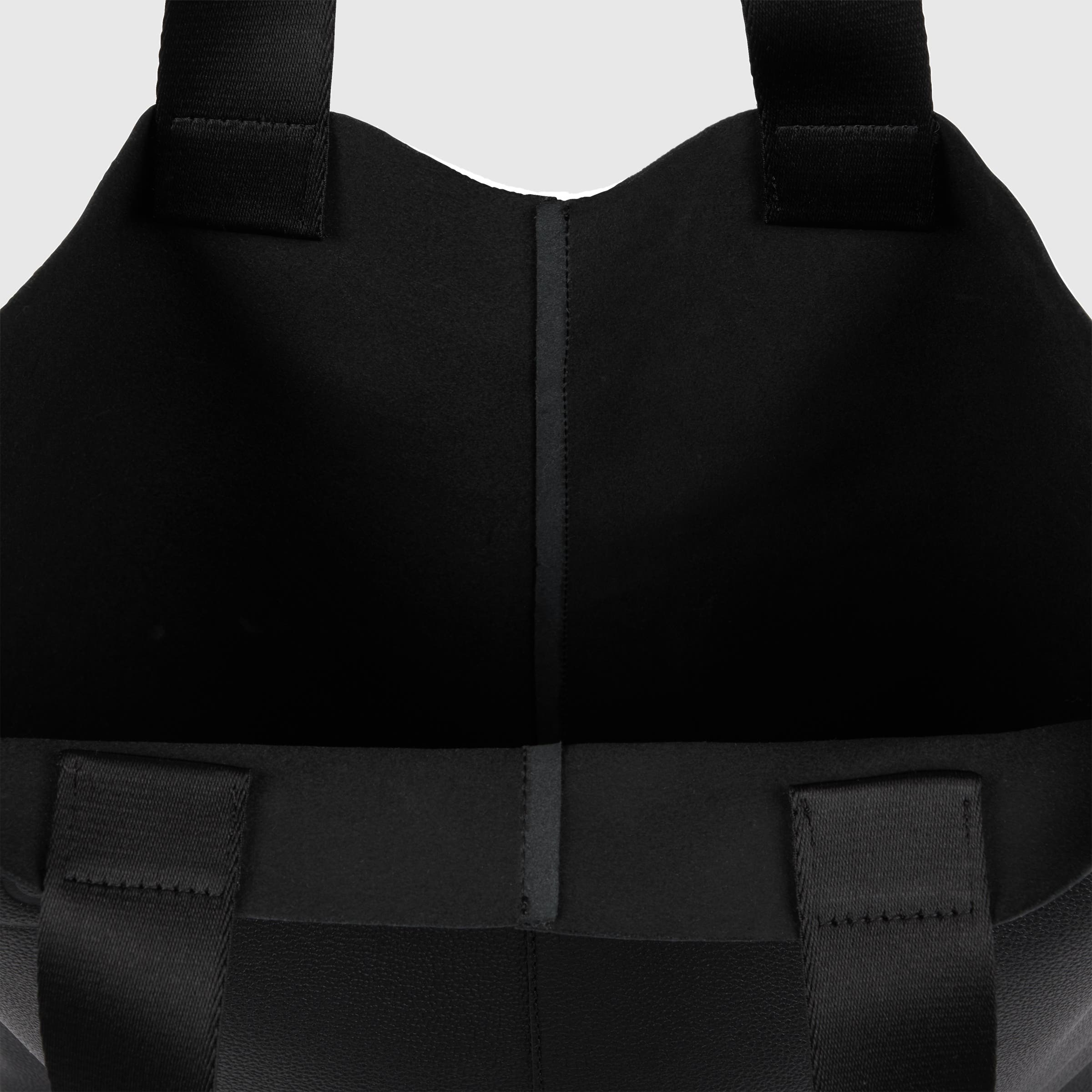 ECCO® Upcycled North-South Leather Tote Bag - Black - Inside