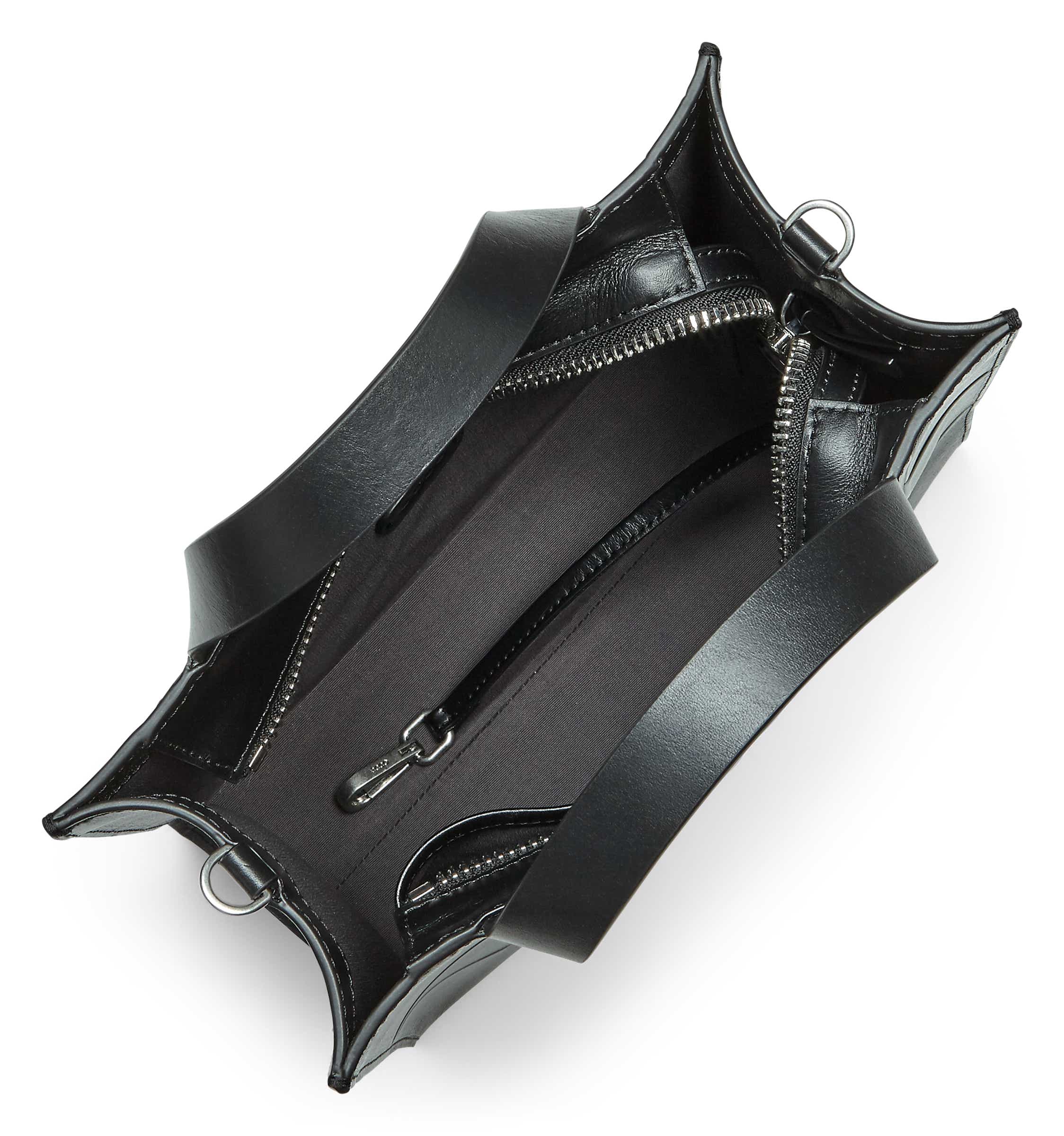 ECCO® Geometrik Mini Leather Handbag - Black - Inside