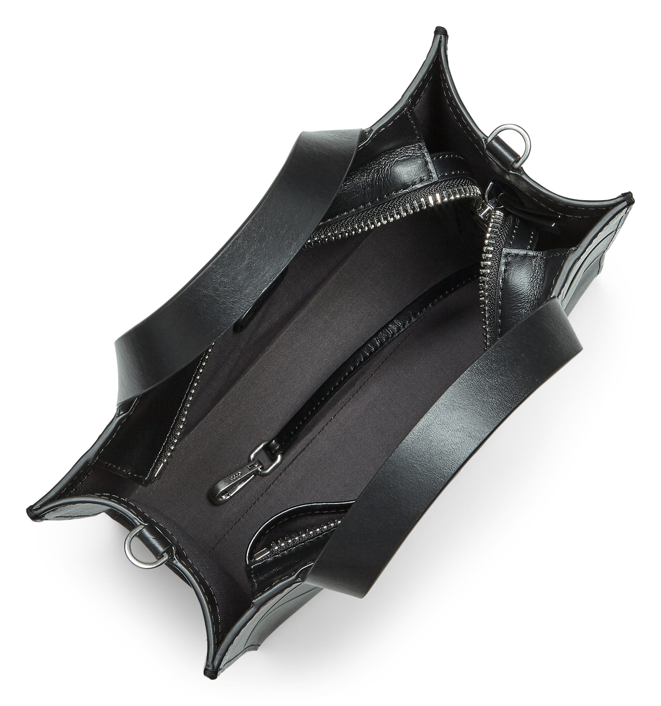 ECCO® Geometrik Mini Leather Handbag - Black - Inside