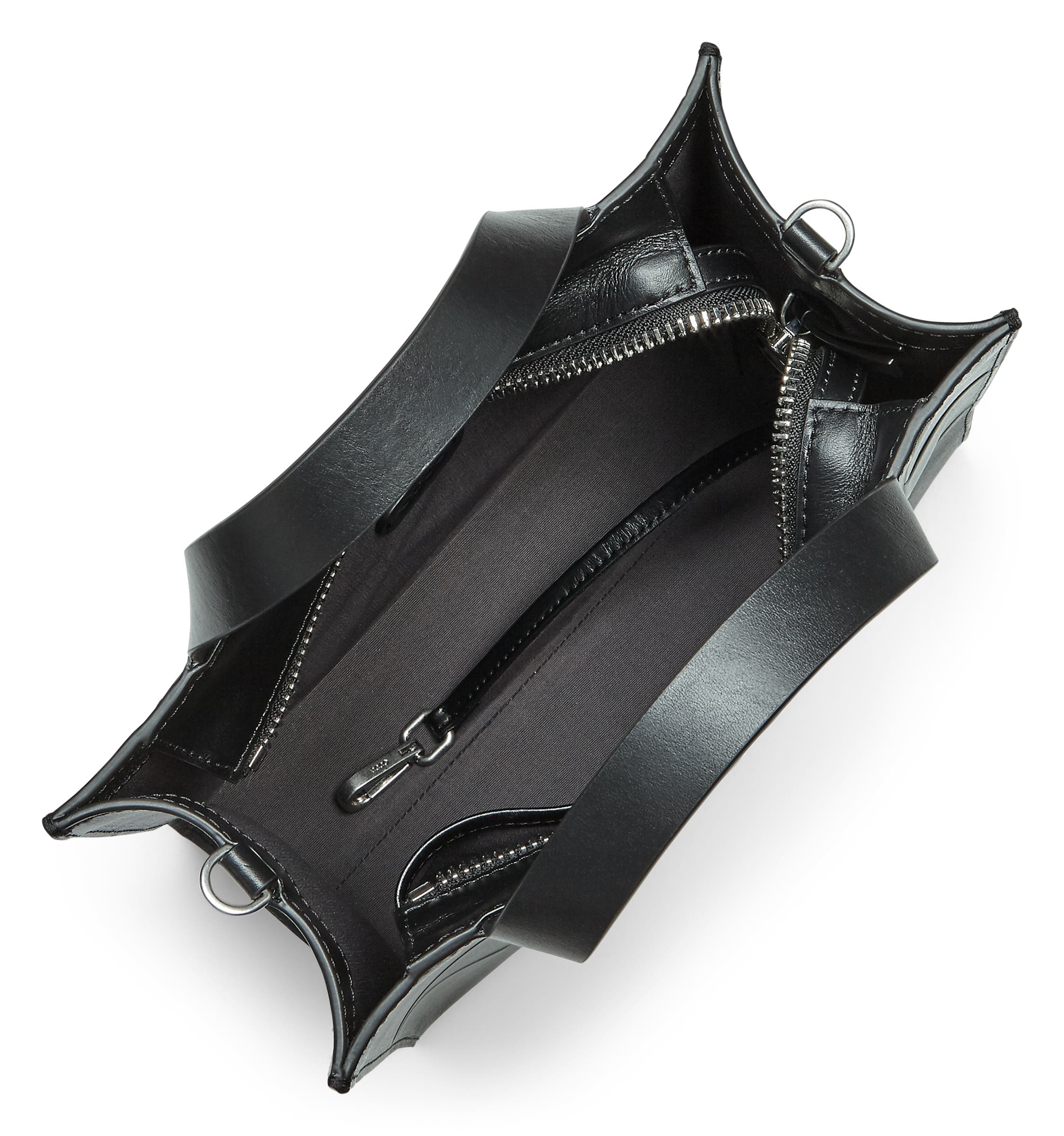 ECCO® Geometrik Mini Leather Handbag - Black - Inside