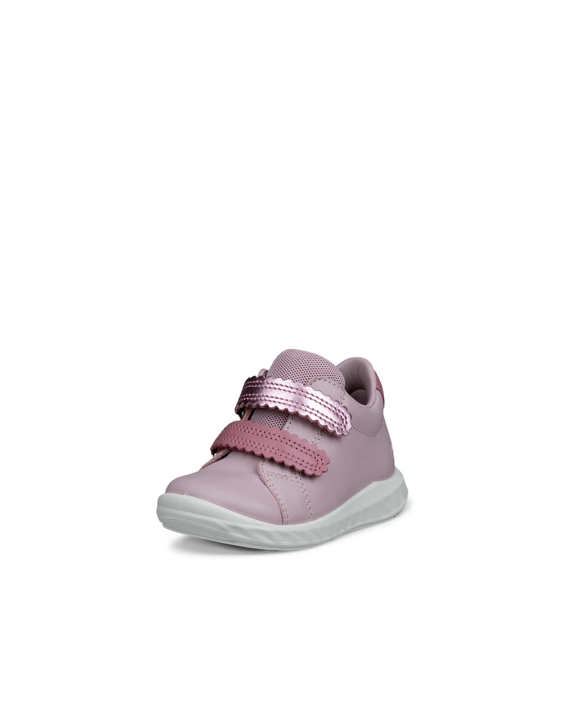 ECCO® SP.1 LITE INFANT baskets en cuir à scratch pour enfant - Rose - Main