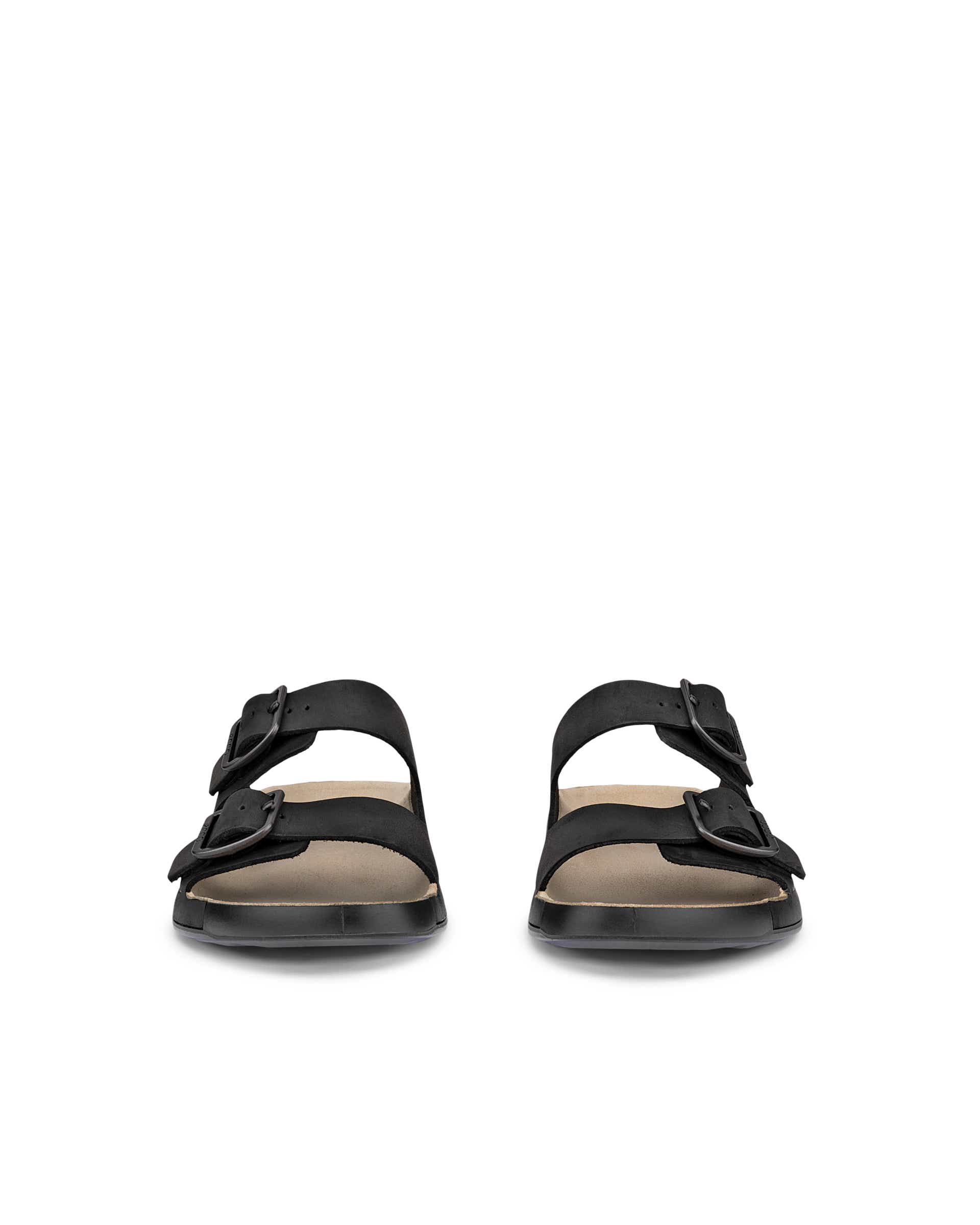 ECCO® Cozmo sandale en nubuck deux brides pour homme - Noir - Front pair
