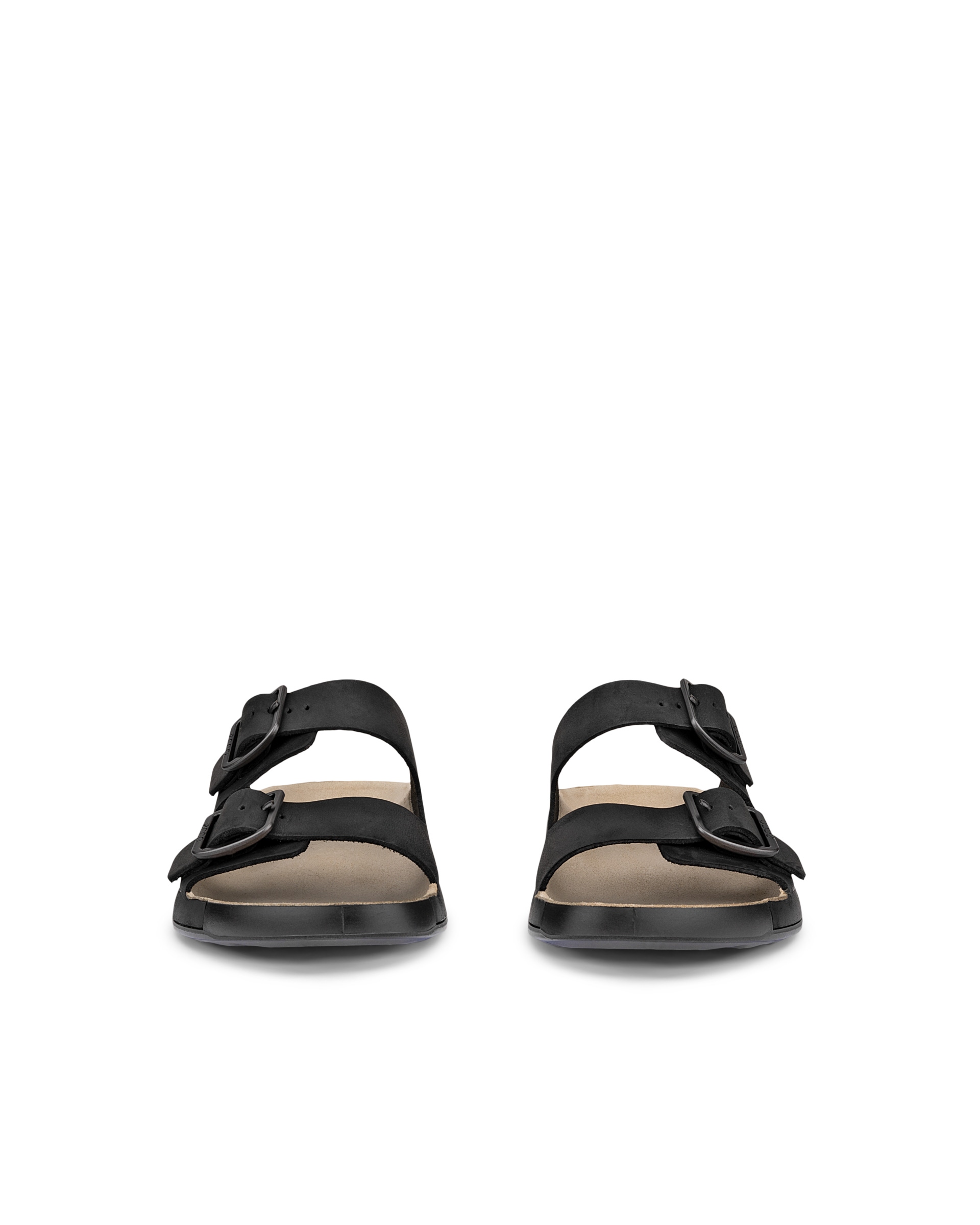 ECCO® Cozmo sandale en nubuck deux brides pour homme - Noir - Front pair