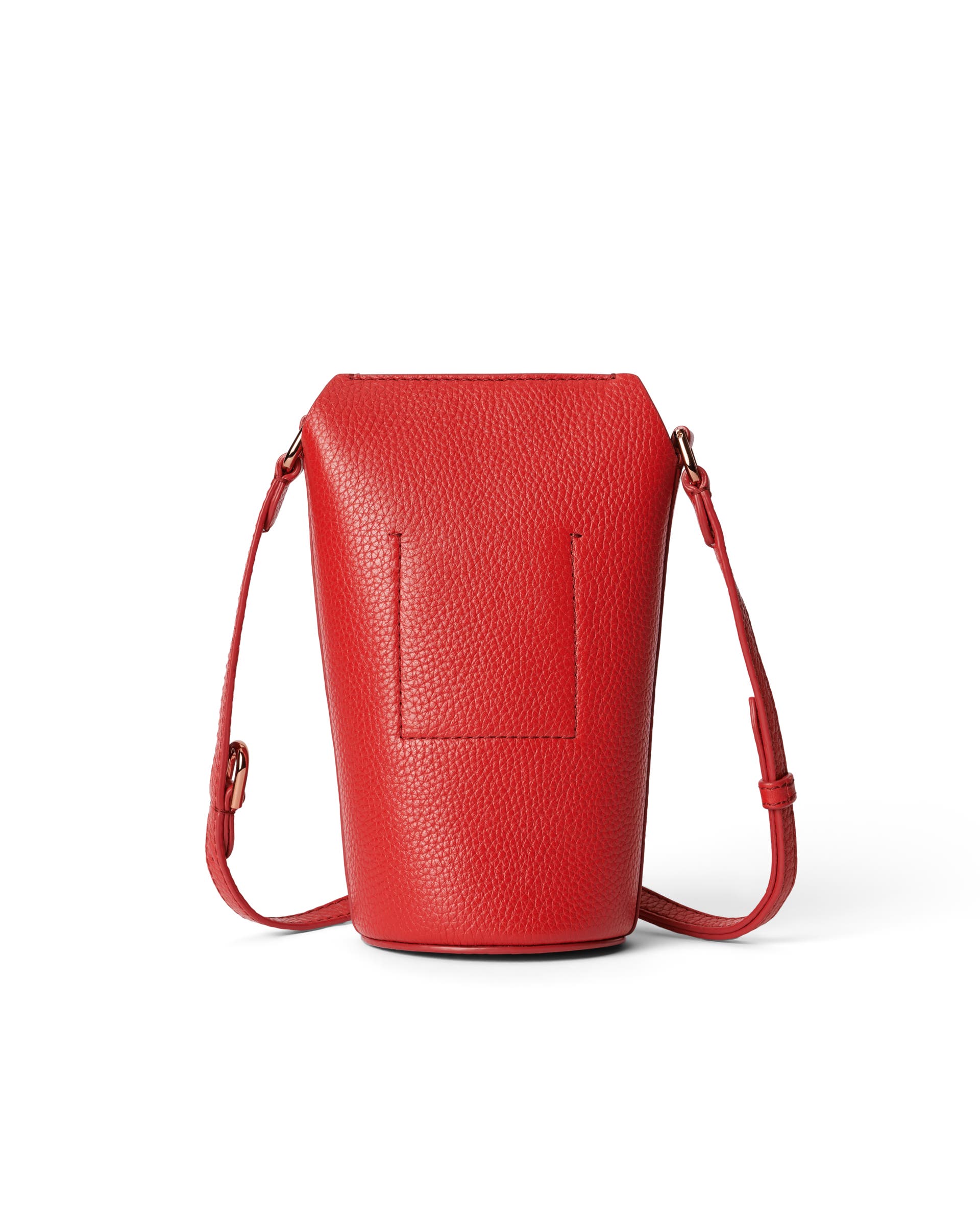 ECCO® Pot Pebbled Leather Crossbody Bag - Red - Back