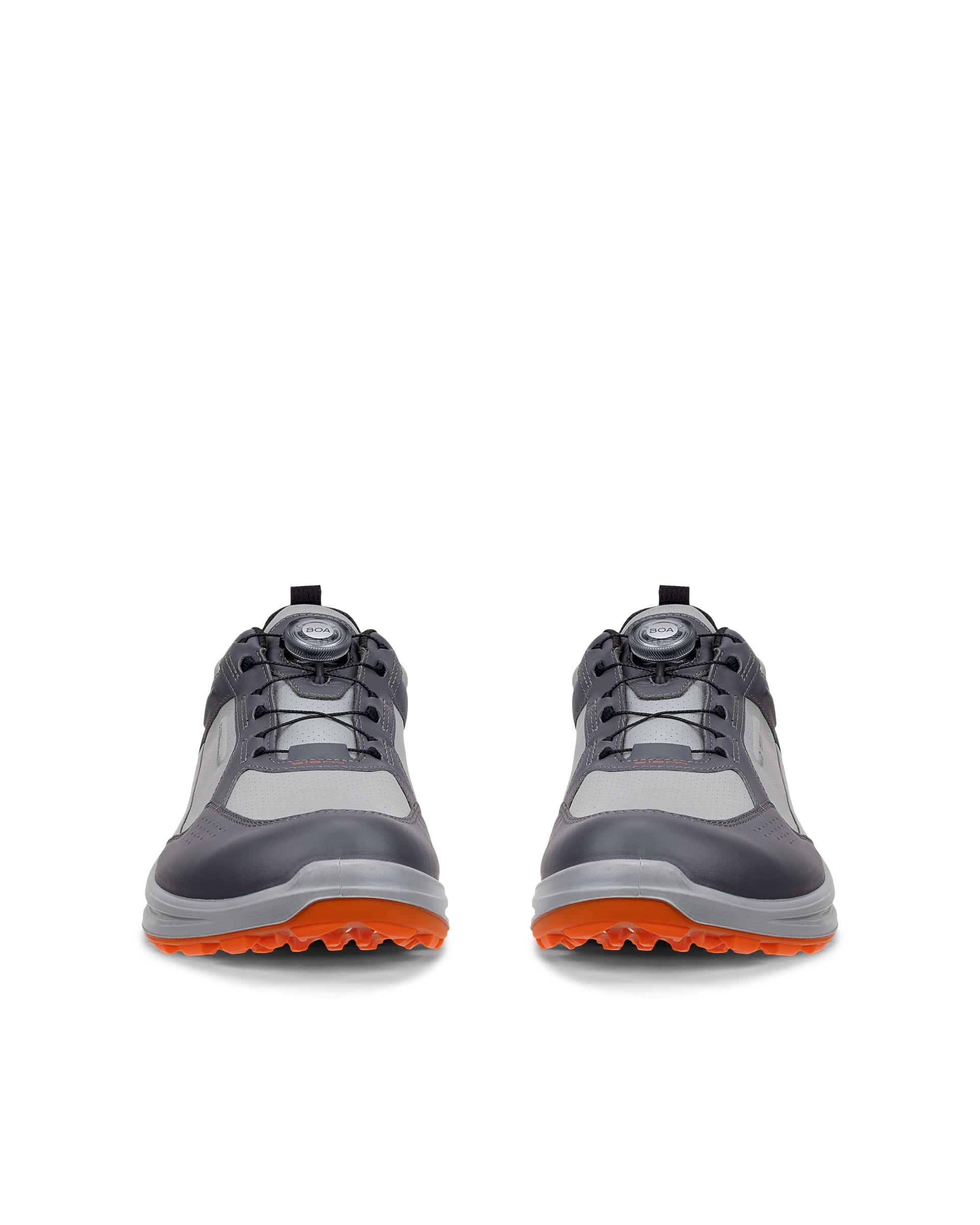 Men's ECCO® Golf Biom H6 BOA Leather Waterproof Shoe - Gray - Front pair