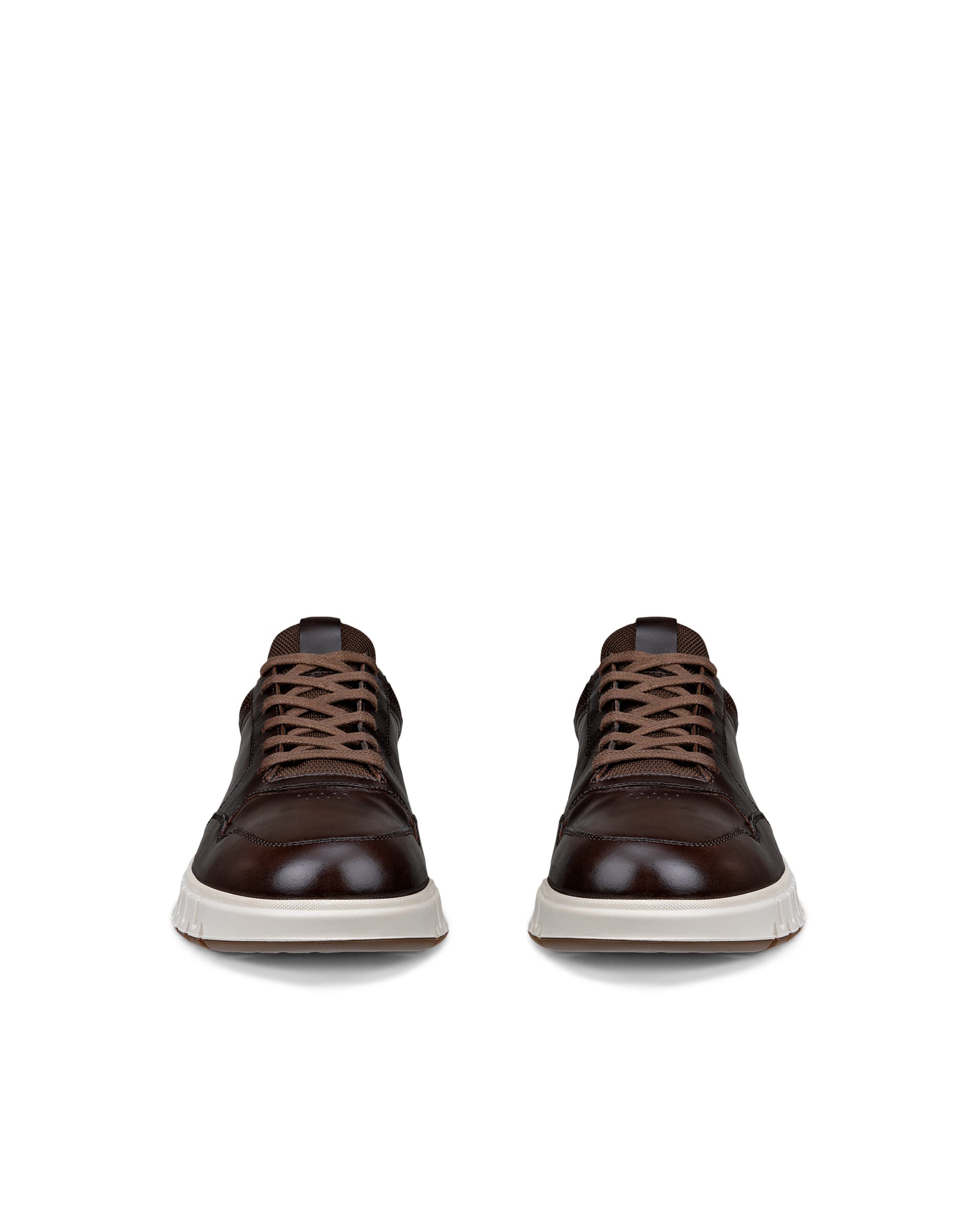Men's ECCO® Gruuv Studio Leather Hybrid Wingtip Derby Sneaker - Brown - Front pair