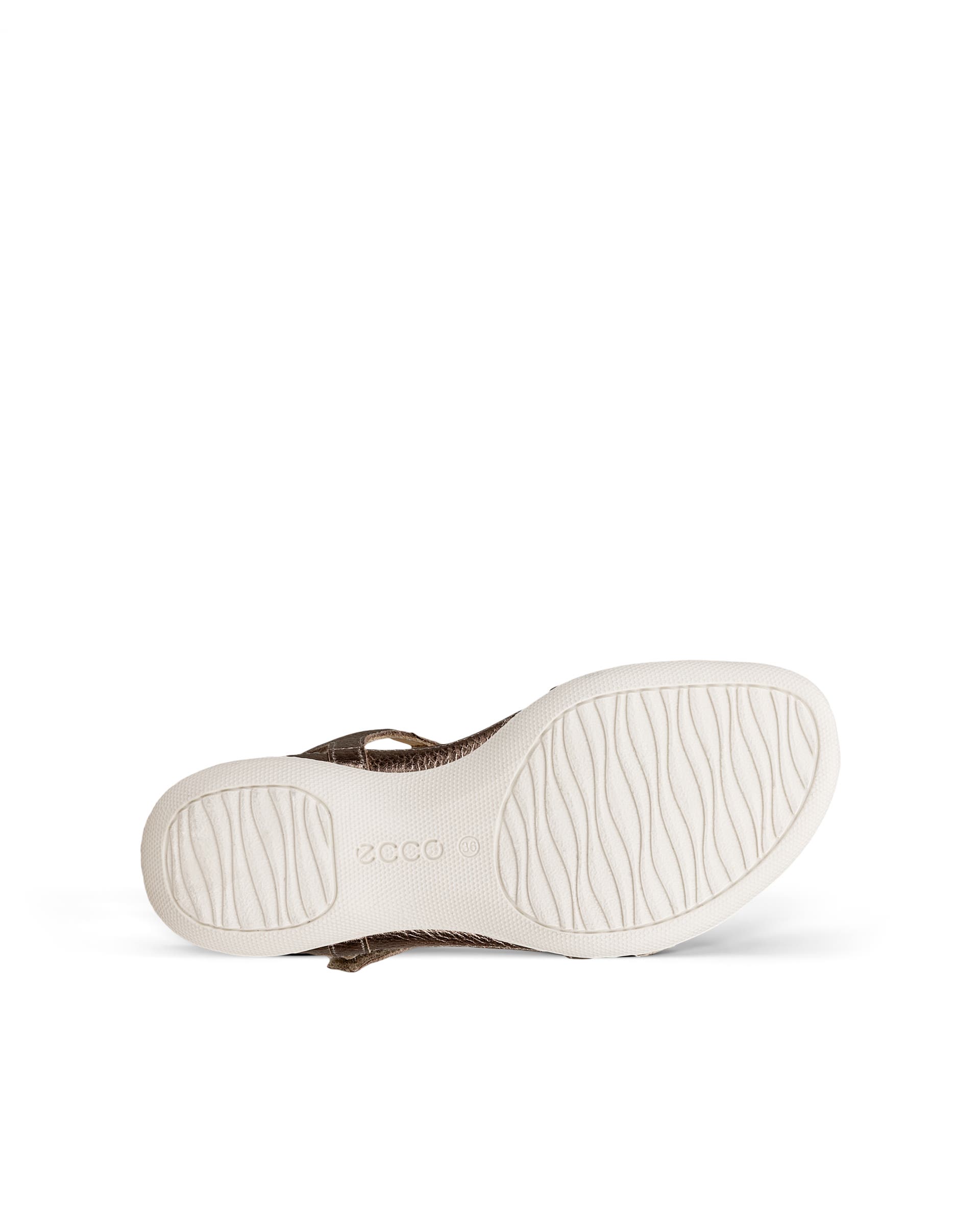 Women's ECCO® Flash Leather T-Bar Sandal - Gold - Sole