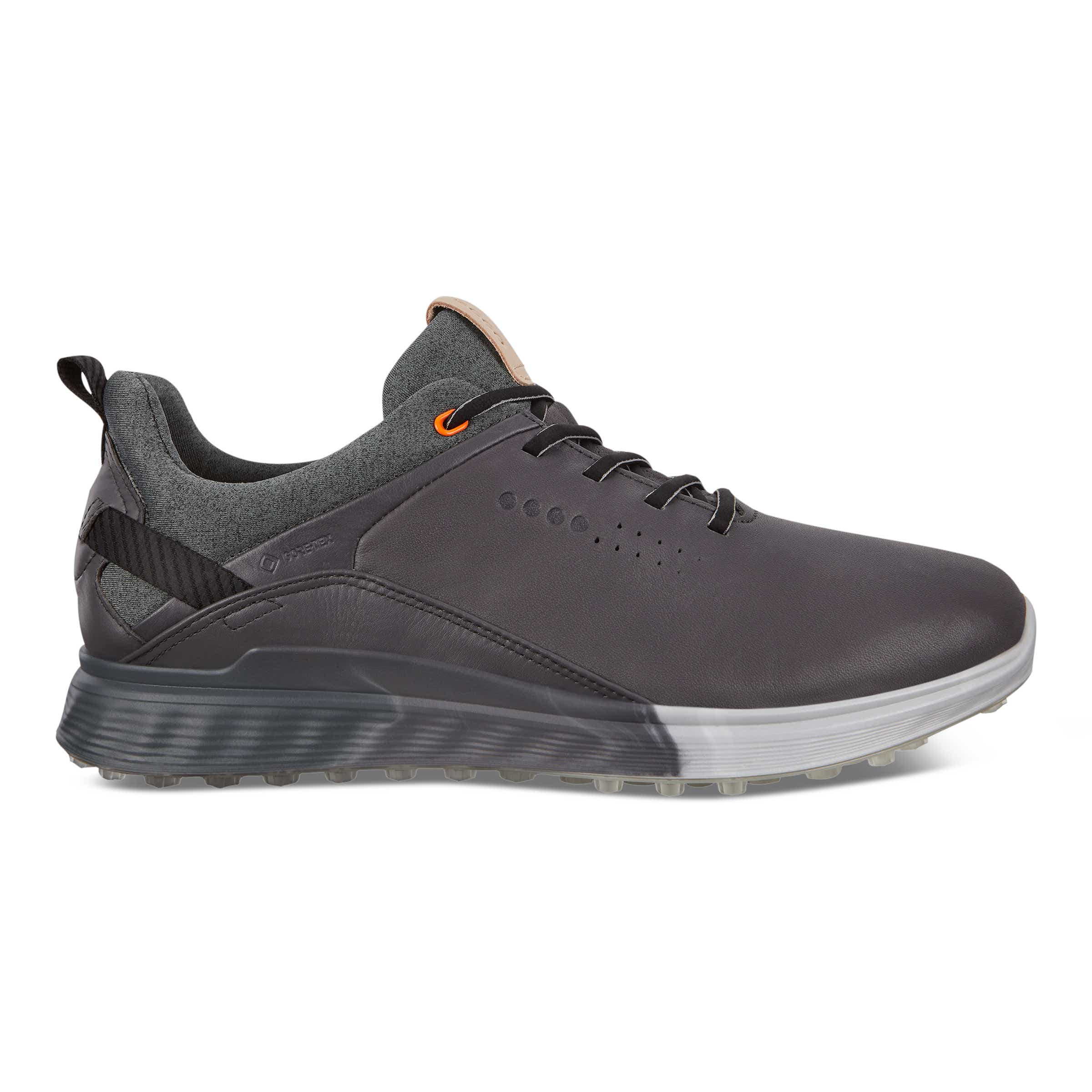 Men's ECCO® Golf S-Three Leather Gore-Tex Shoe - Grey - Outside