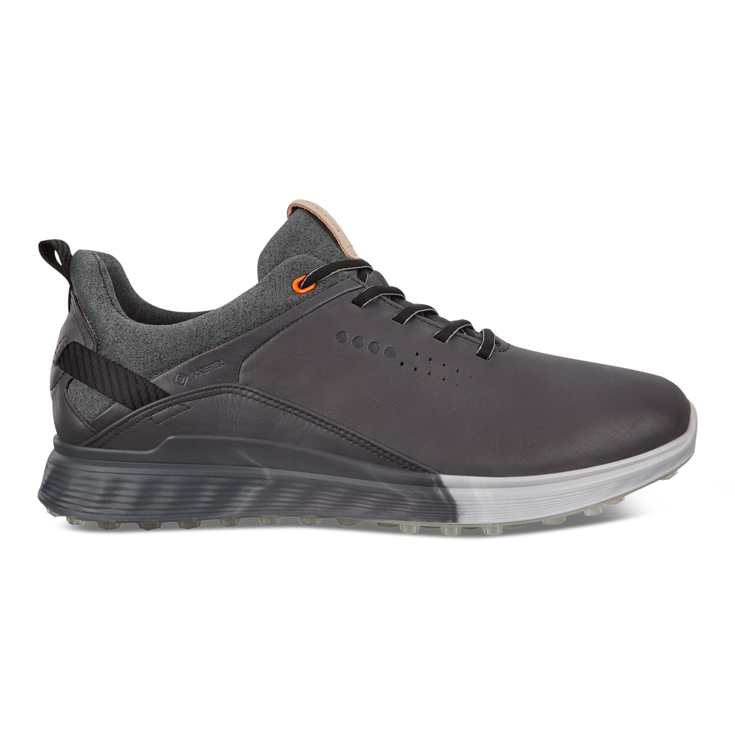 Men's ECCO® Golf S-Three Leather Gore-Tex Shoe - Grey - Outside